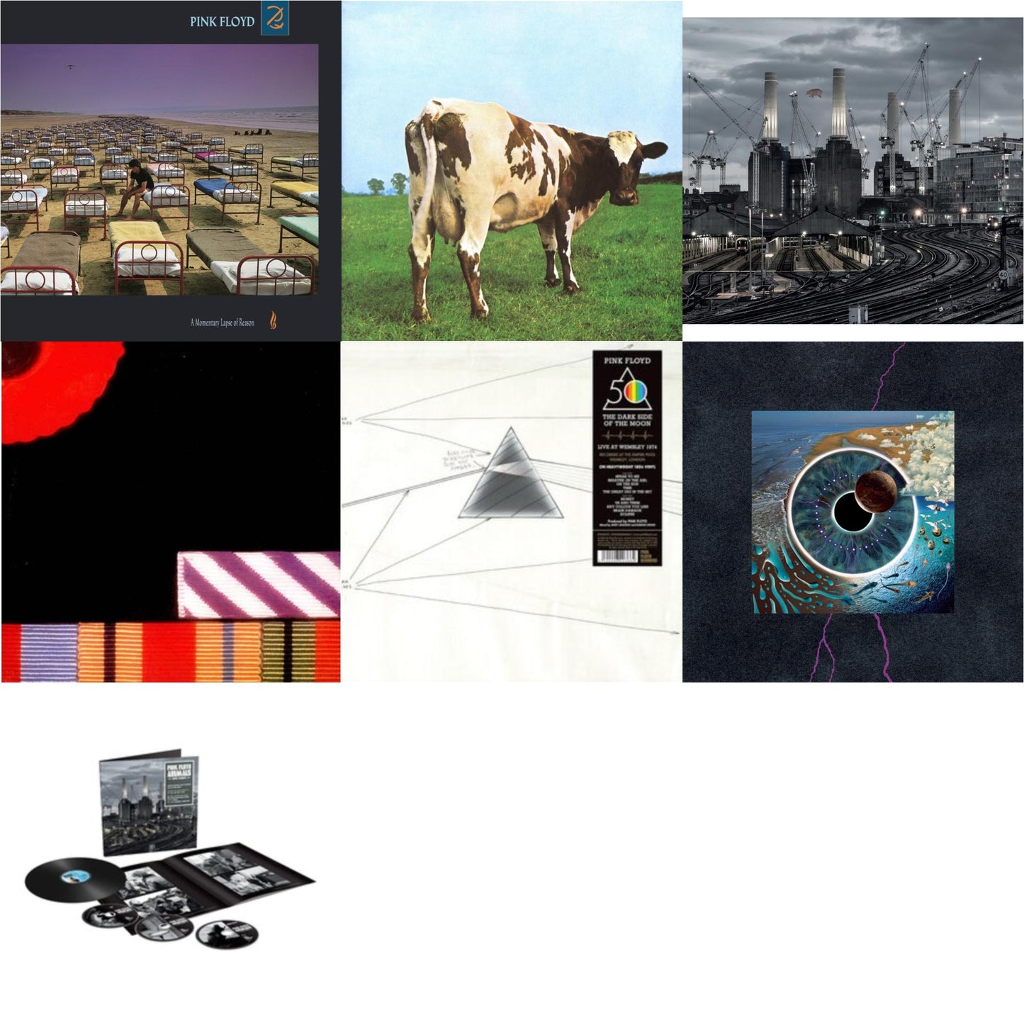 Pink Floyd - Momentary Lapse Of Reason (180G/Gatefold) (2016 Version) & Atom Heart Mother (180G/Gatefold/2016 Version) & Animals (2018 Remix) (180G/LP/CD/Blu-Ray/DVD) & Final Cut (180G/Gatefold) (2016 Version) & Dark Side Of The Moon: Live At Wembley