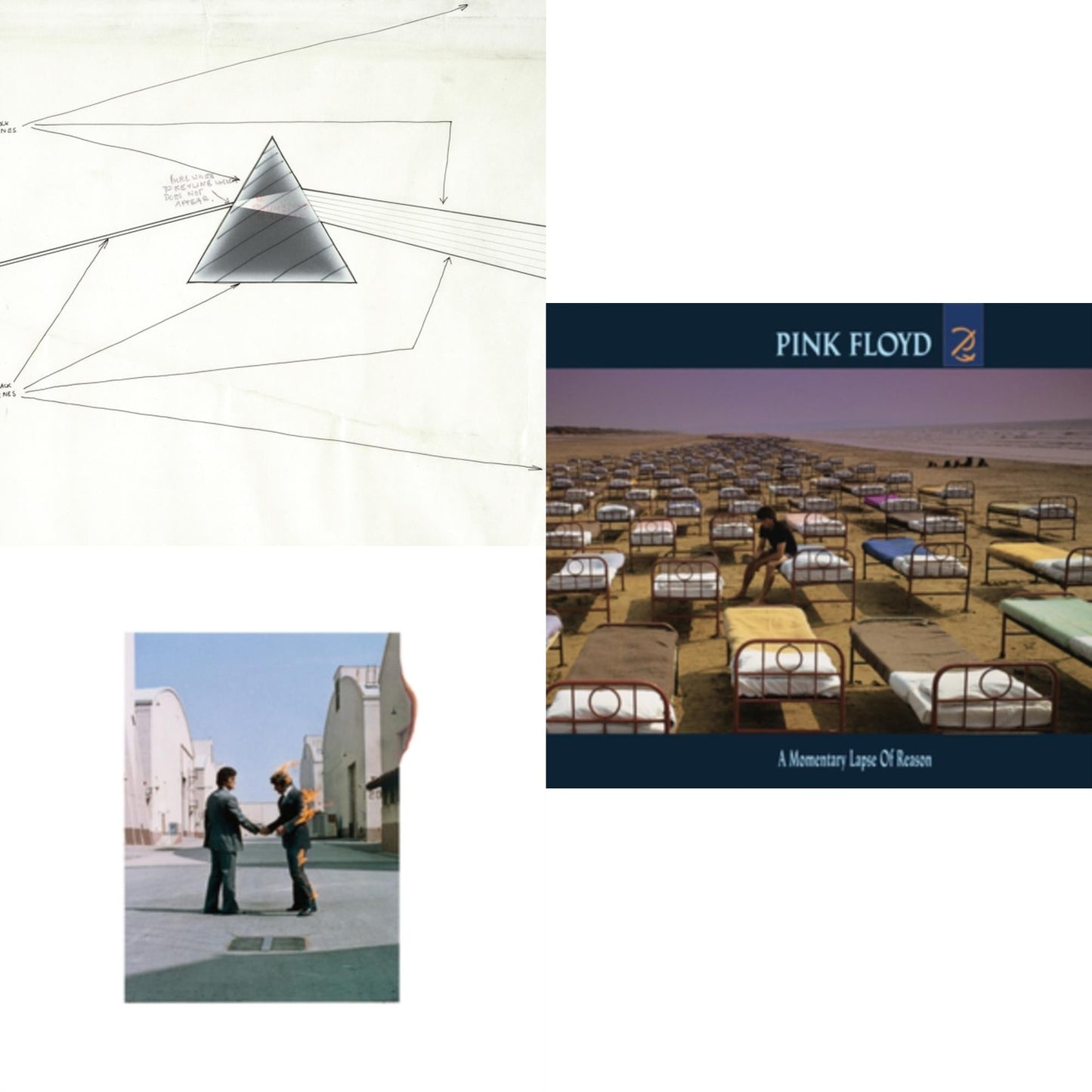 Pink Floyd - Dark Side Of The Moon Live At Wembley Empire Pool 1974 & Wish You Were Here (180G) & Momentary Lapse Of Reason (180G/Gatefold) (2016 Version) - LP Vinyl Bundle