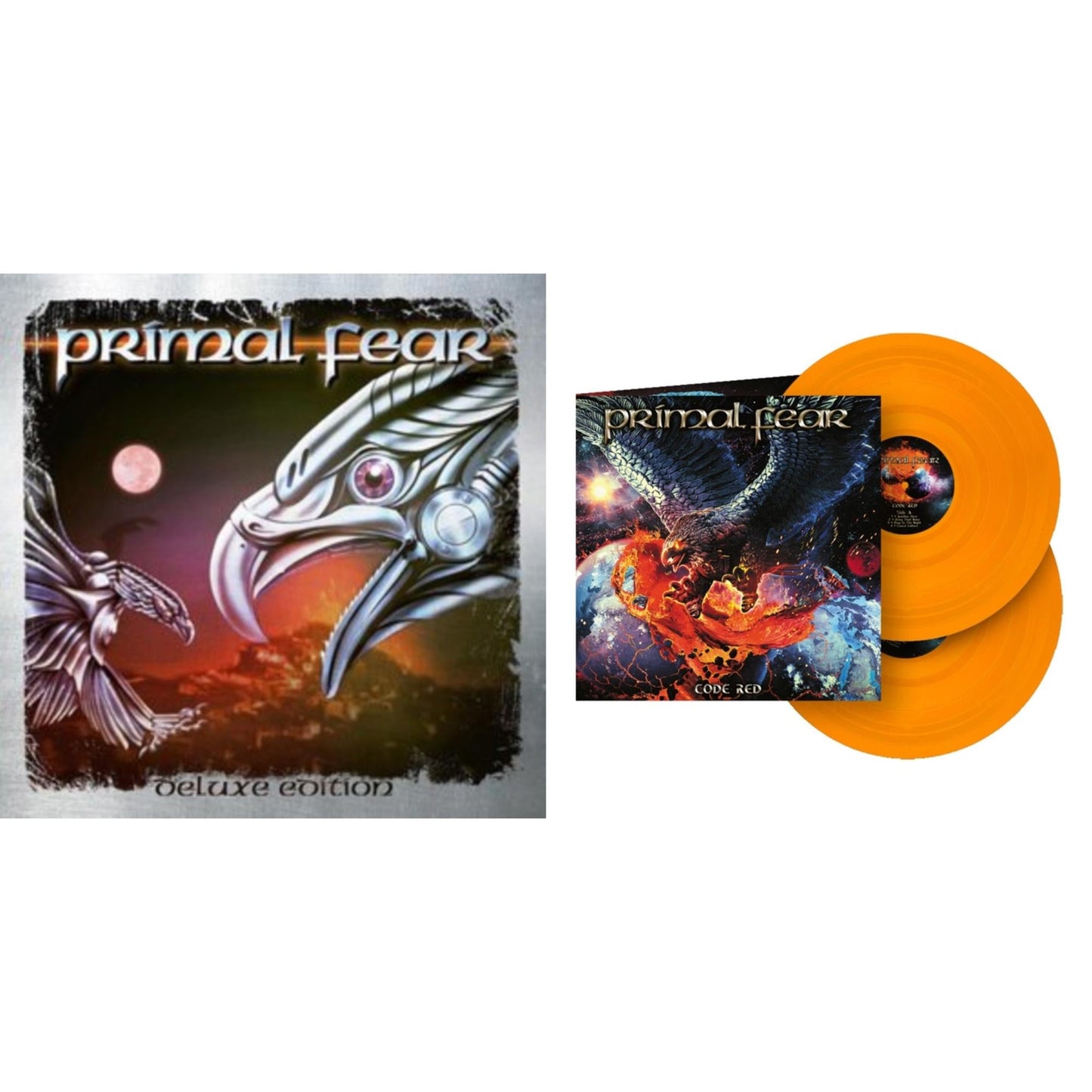 Primal Fear - Primal Fear (Deluxe/Silver Vinyl/2LP) & Code Red (2LP/Transparent Orange Vinyl)
