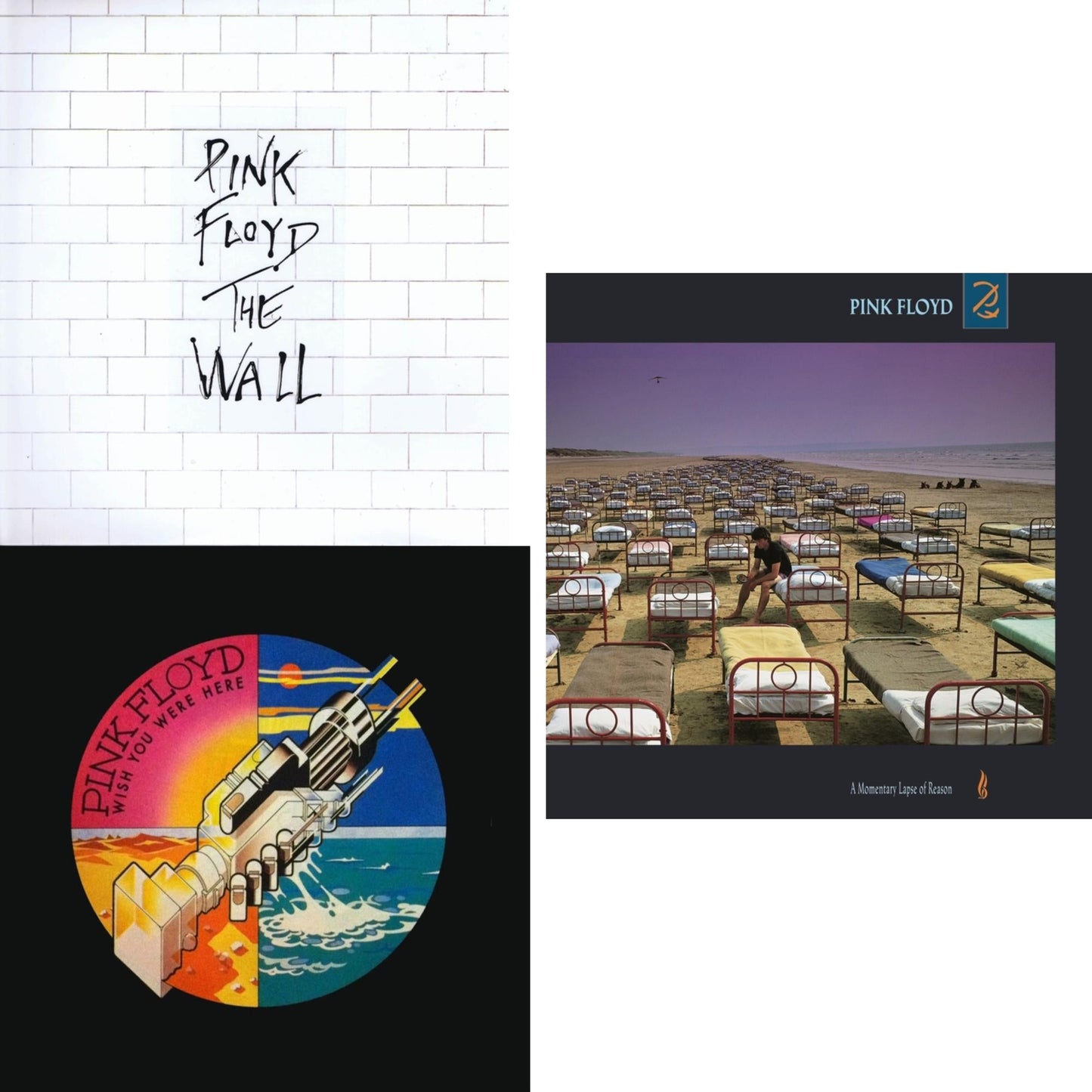 Pink Floyd - Wall & Wish You Were Here (Limited) & Momentary Lapse Of Reason (180G/Gatefold) (2016 Version) - LP Vinyl Bundle