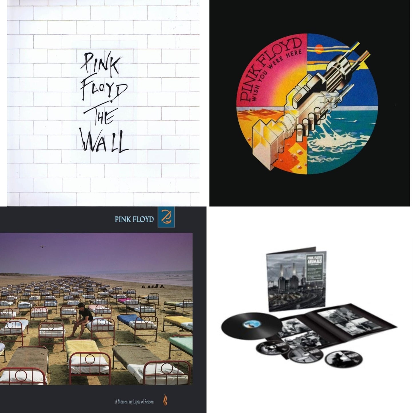 Pink Floyd - Wall & Wish You Were Here (Limited) & Momentary Lapse Of Reason (180G/Gatefold) (2016 Version) & Animals (2018 Remix) (LP/CD/DVD/Blu-Ray/180G)