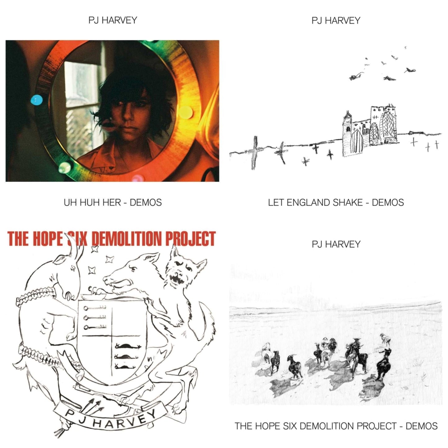 Pj Harvey - Uh Huh Her (Demos) & Let England Shake - Demos & Hope Six Demolition Project & Hope Six Demolition Project - Demos - LP Vinyl Bundle