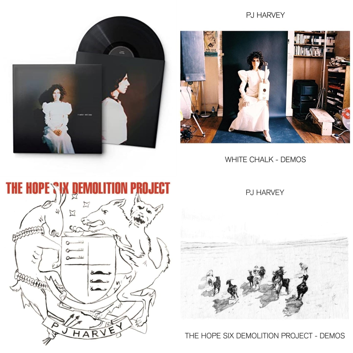 Pj Harvey - White Chalk & White Chalk (Demos) & Hope Six Demolition Project & Hope Six Demolition Project - Demos - LP Vinyl Bundle