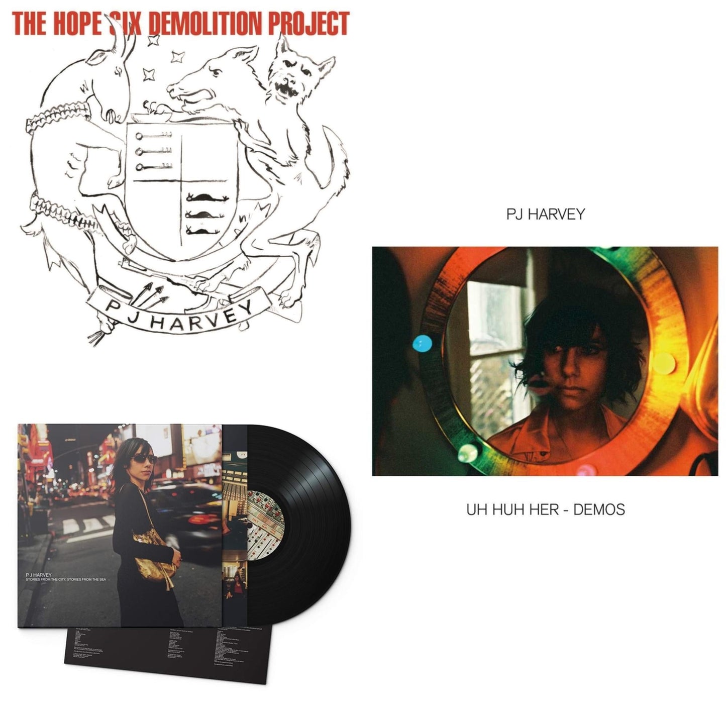 Pj Harvey - Uh Huh Her (Demos) & Hope Six Demolition Project & Stories From The City, Stories From The Sea - LP Vinyl Bundle