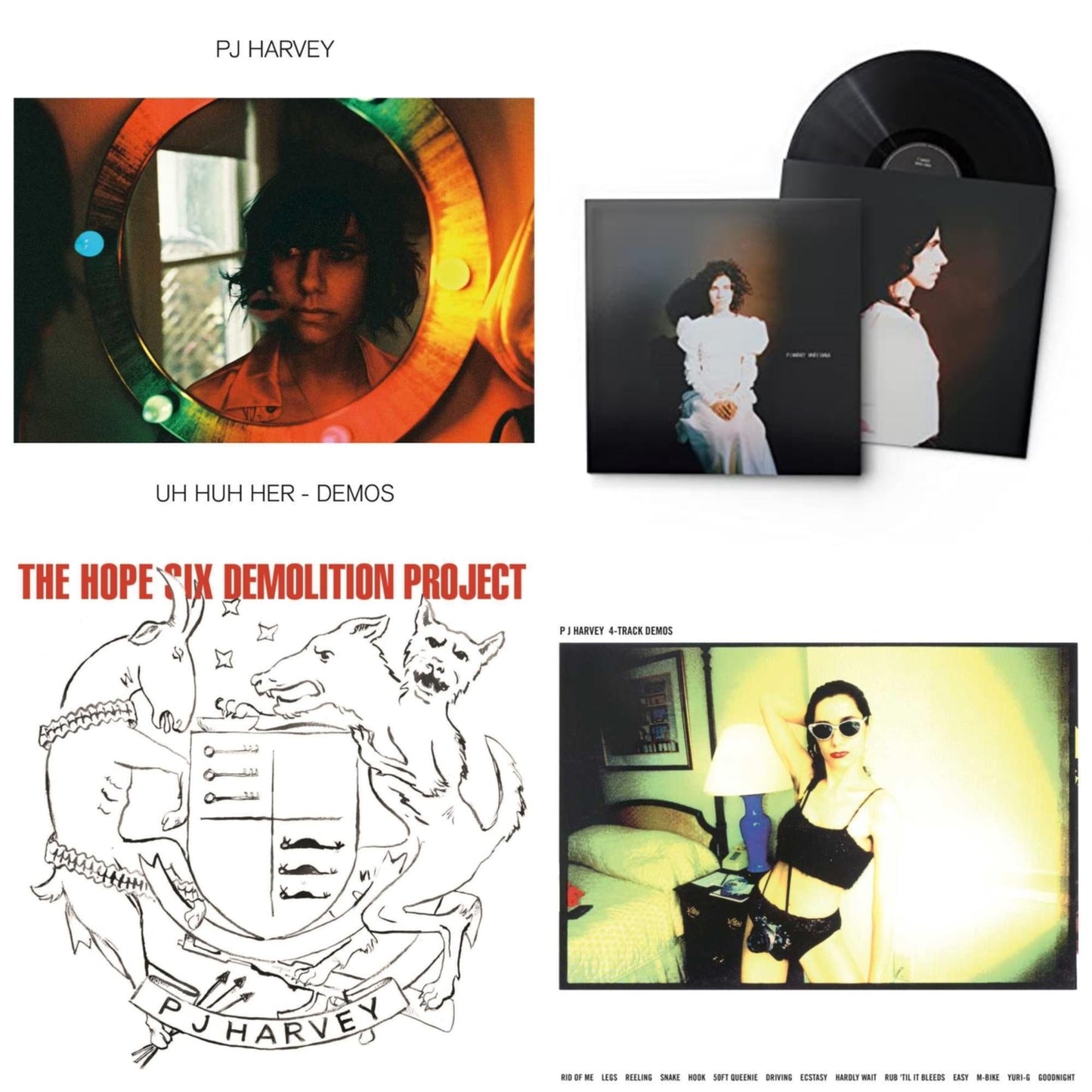 Pj Harvey - Uh Huh Her (Demos) & White Chalk & Hope Six Demolition Project & 4-Track Demos - LP Vinyl Bundle