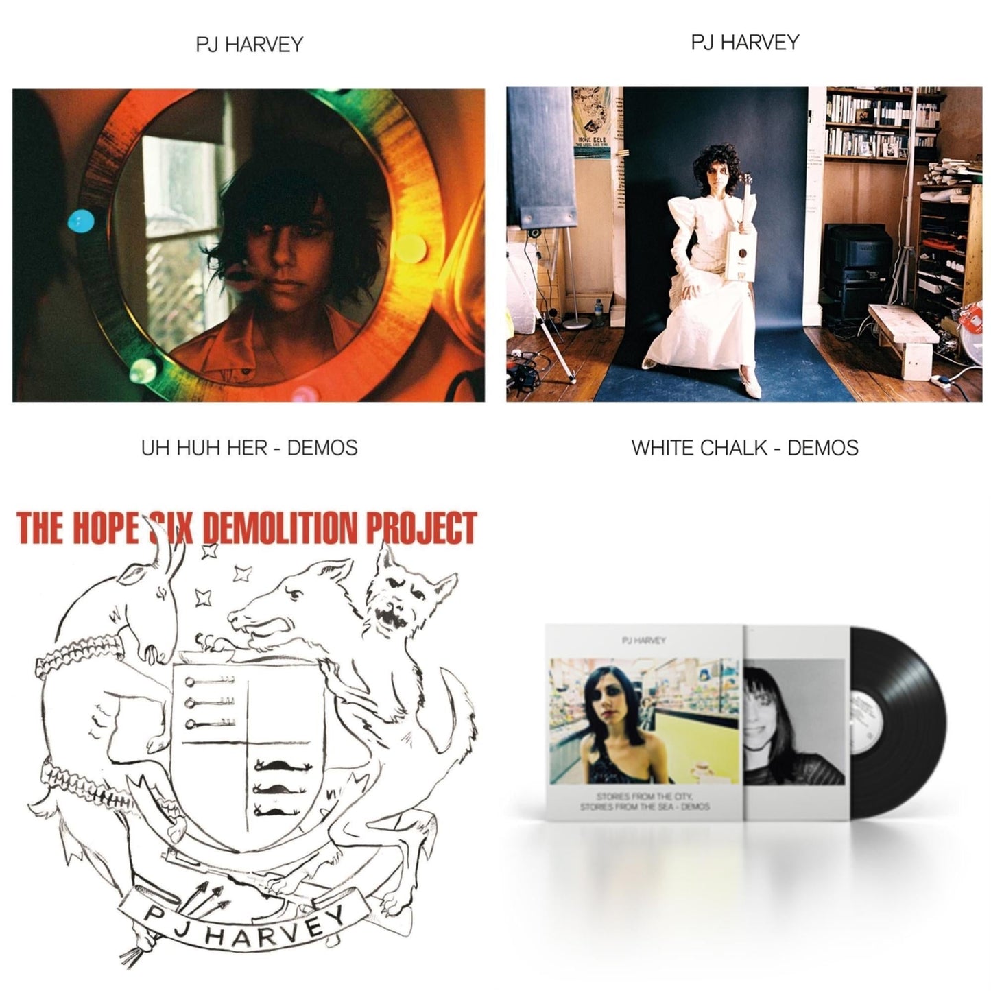 Pj Harvey - Uh Huh Her (Demos) & White Chalk (Demos) & Hope Six Demolition Project & Stories From The City, Stories From The Sea - Demos - LP Vinyl Bundle