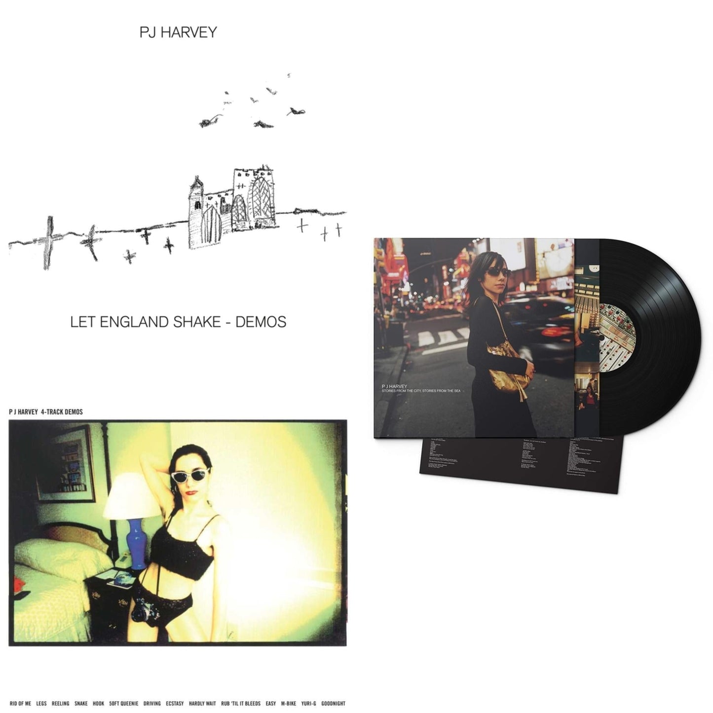 Pj Harvey - Let England Shake - Demos & 4-Track Demos & Stories From The City, Stories From The Sea - LP Vinyl Bundle