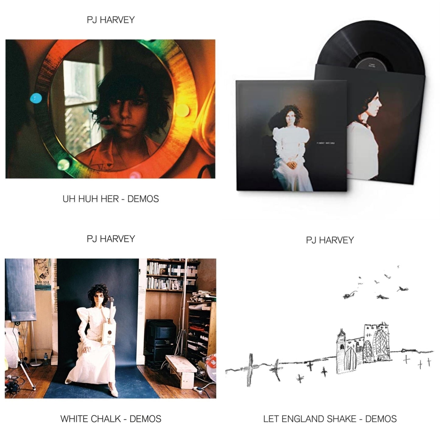 Pj Harvey - Uh Huh Her (Demos) & White Chalk & White Chalk (Demos) & Let England Shake - Demos - LP Vinyl Bundle