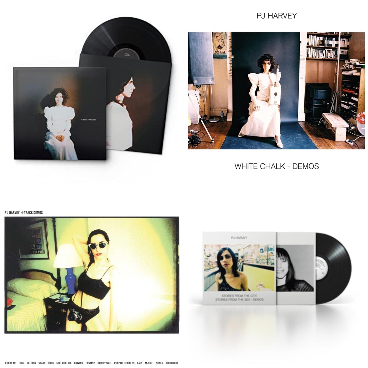 Pj Harvey - White Chalk & White Chalk (Demos) & 4-Track Demos & Stories From The City, Stories From The Sea - Demos - LP Vinyl Bundle