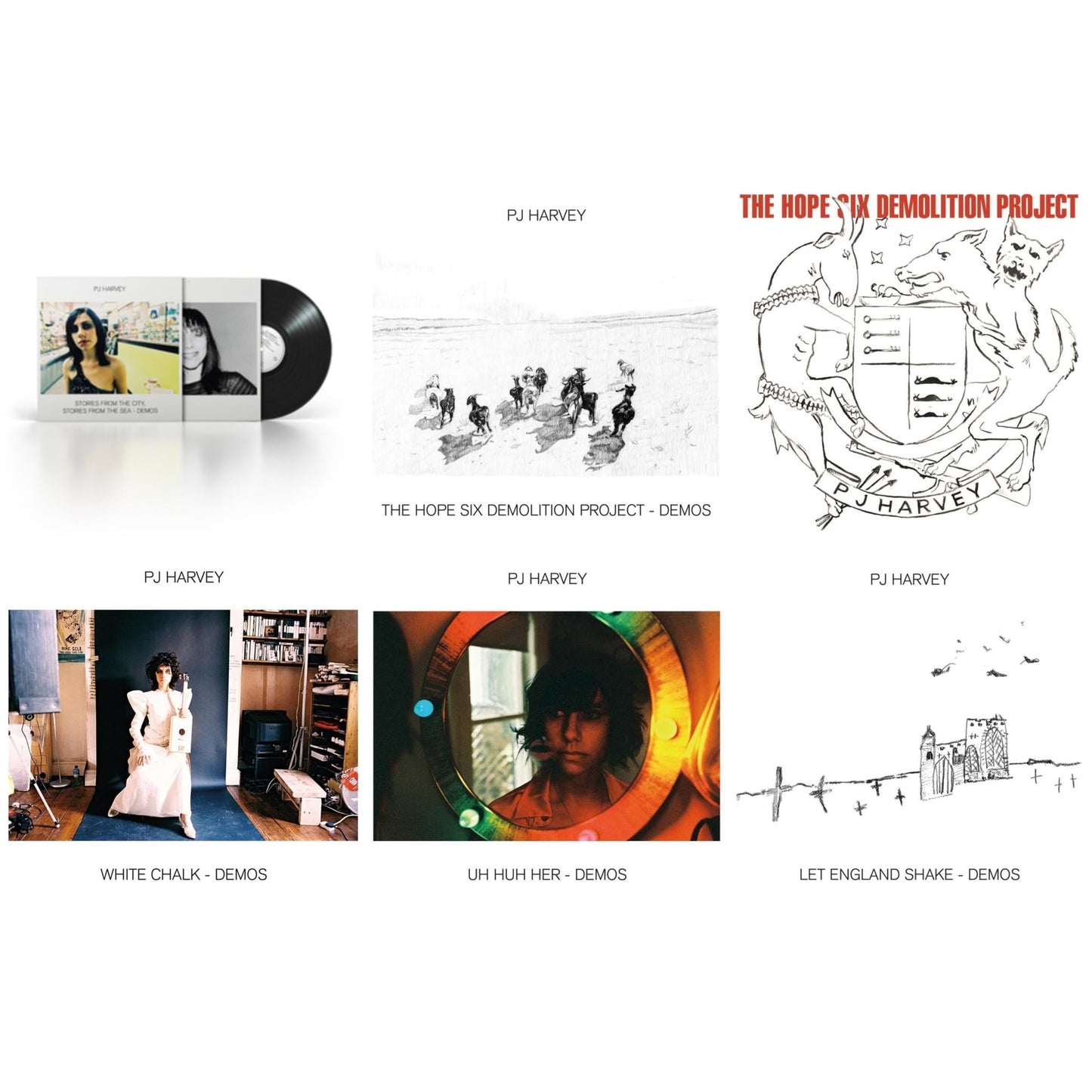 Pj Harvey - Stories From The City, Stories From The Sea - Demos & Hope Six Demolition Project - Demos & Hope Six Demolition Project & White Chalk (Demos) & Uh Huh Her (Demos) & Let England Shake - Demos - LP Vinyl Bundle