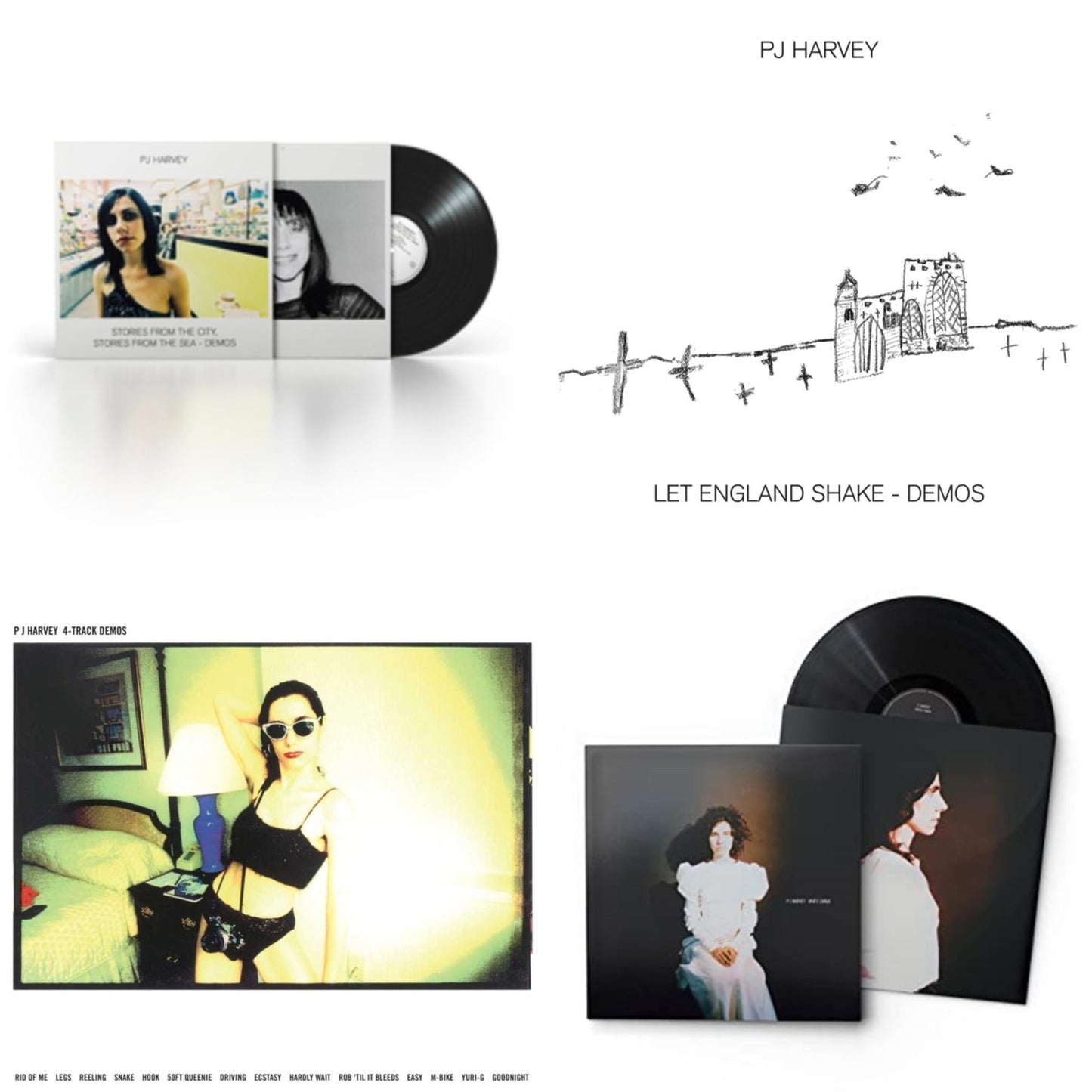Pj Harvey - White Chalk & Let England Shake - Demos & 4-Track Demos & Stories From The City, Stories From The Sea - Demos - LP Vinyl Bundle