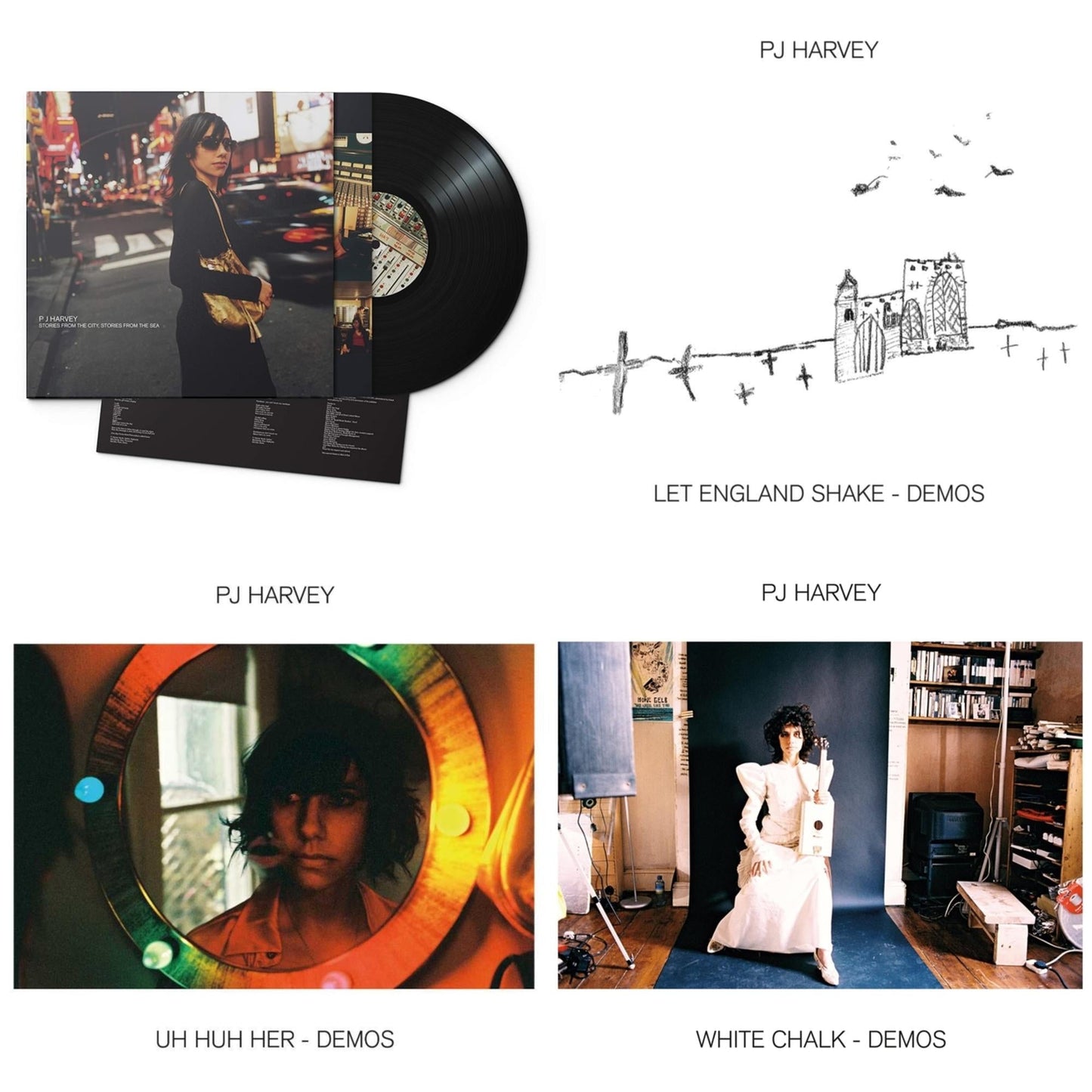 Pj Harvey - Stories From The City, Stories From The Sea & Let England Shake - Demos & Uh Huh Her (Demos) & White Chalk (Demos) - LP Vinyl Bundle