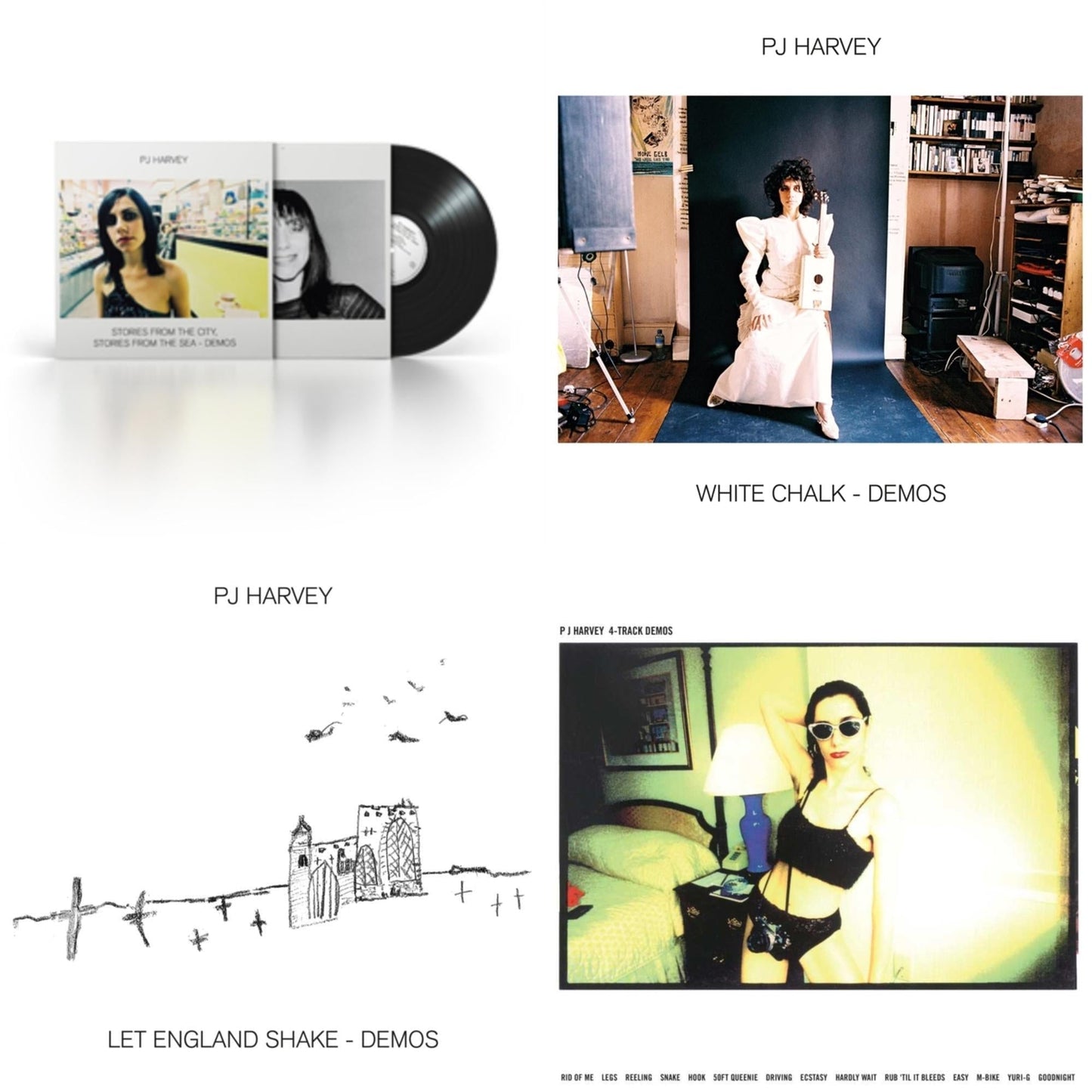 Pj Harvey - White Chalk (Demos) & Let England Shake - Demos & 4-Track Demos & Stories From The City, Stories From The Sea - Demos - LP Vinyl Bundle