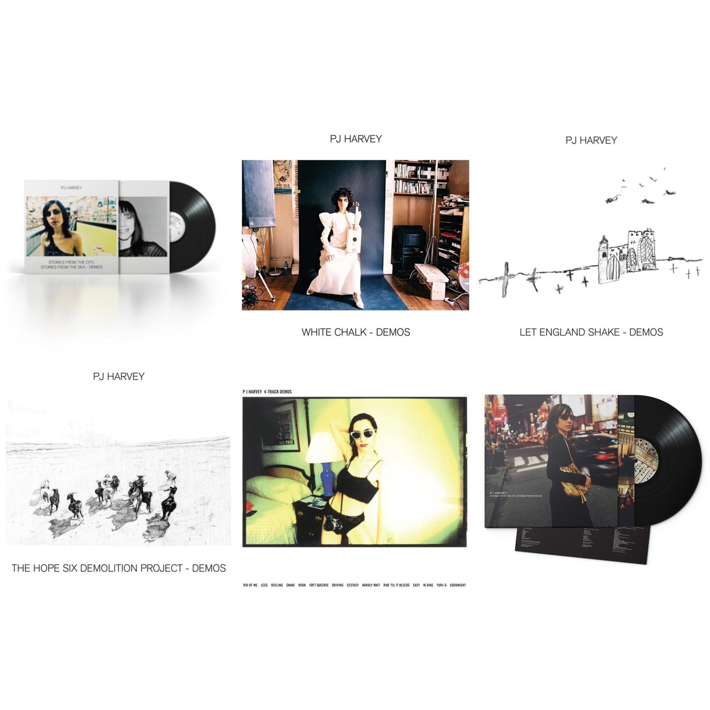 Pj Harvey - Stories From The City, Stories From The Sea - Demos & White Chalk (Demos) & Let England Shake - Demos & Hope Six Demolition Project - Demos & 4-Track Demos & Stories From The City, Stories From The Sea - LP Vinyl Bundle