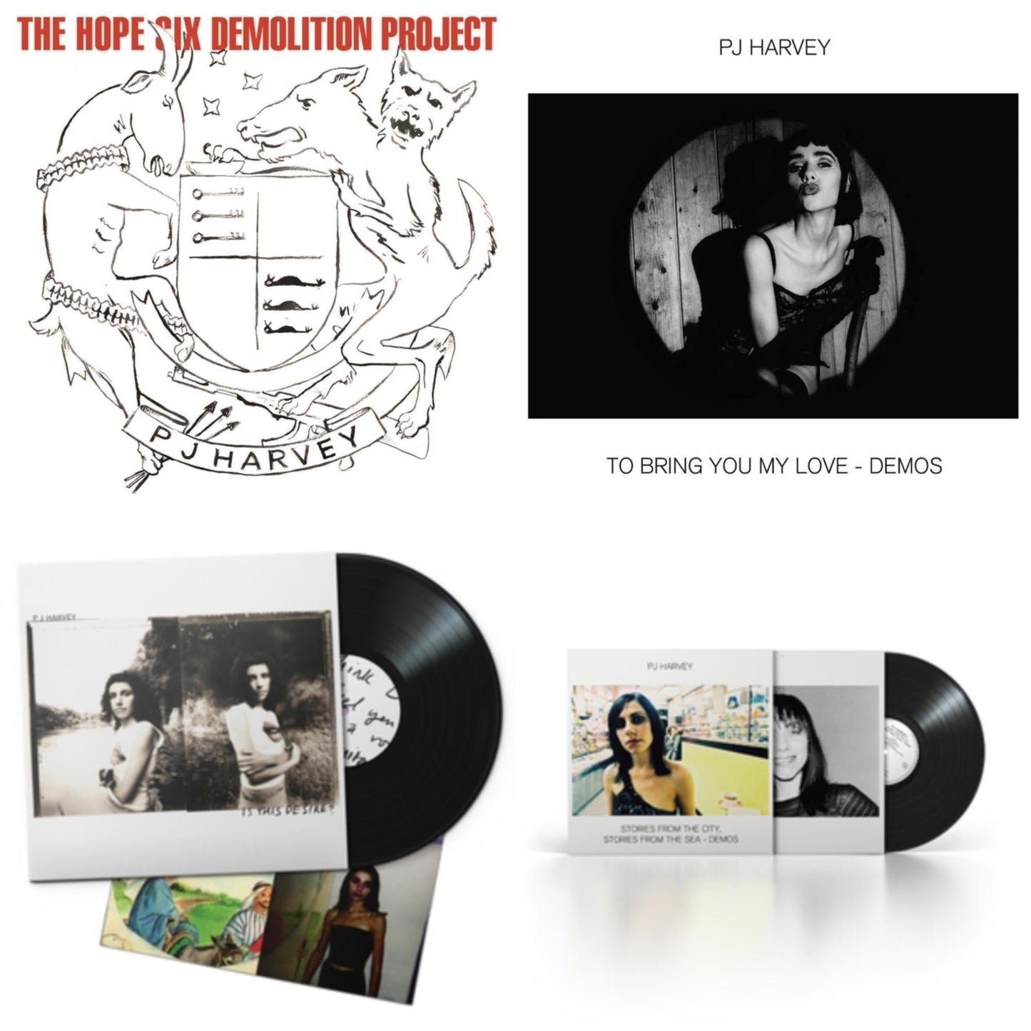 Pj Harvey - Hope Six Demolition Project & To Bring You My Love - Demos & Is This Desire? (2020 Reissue) & Stories From The City, Stories From The Sea - Demos - LP Vinyl Bundle
