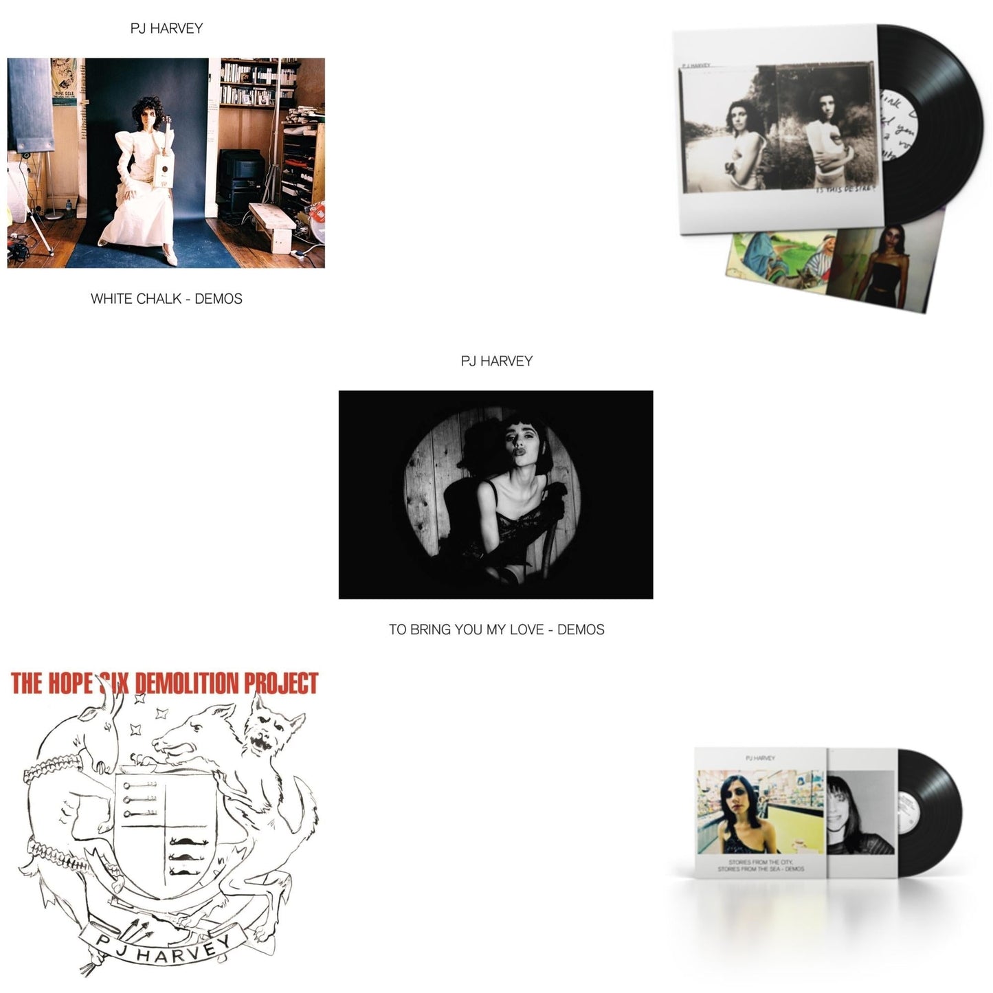 Pj Harvey - White Chalk (Demos) & Hope Six Demolition Project & To Bring You My Love - Demos & Is This Desire? (2020 Reissue) & Stories From The City, Stories From The Sea - Demos - LP Vinyl Bundle