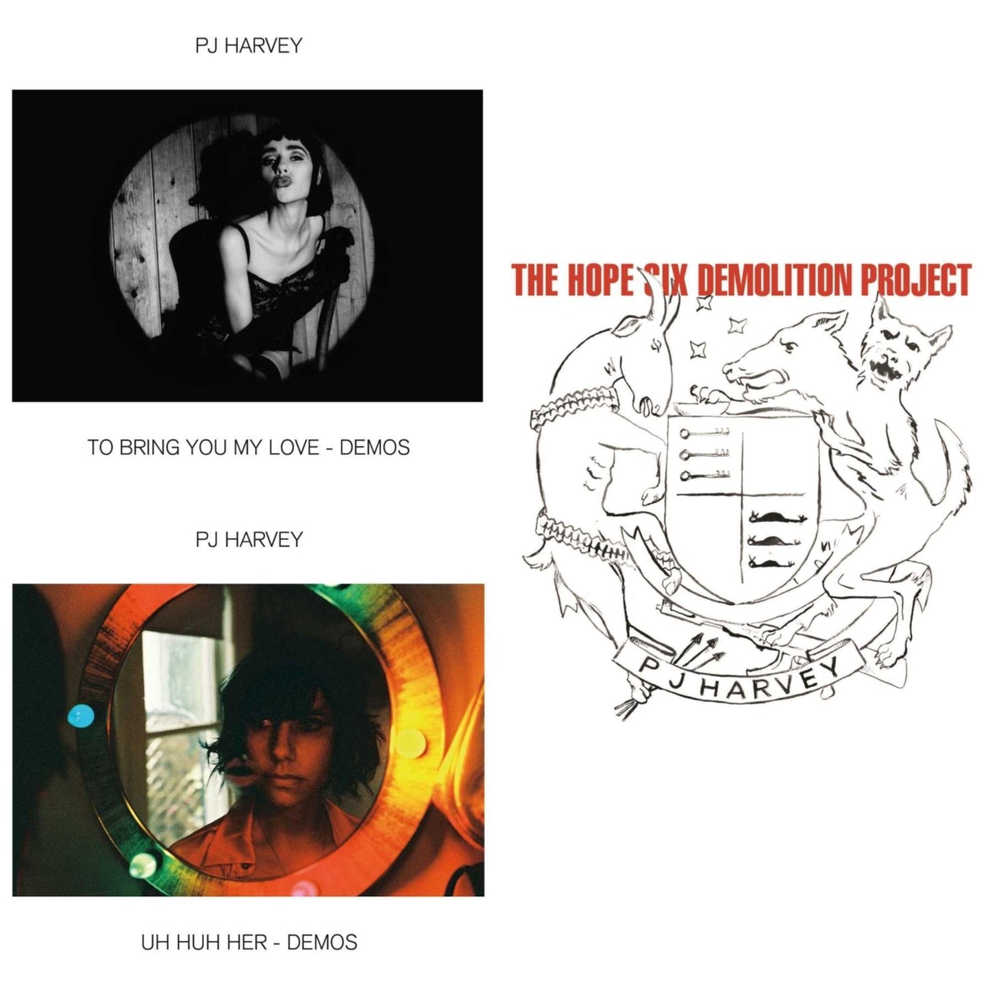 Pj Harvey - Uh Huh Her (Demos) & Hope Six Demolition Project & To Bring You My Love - Demos - LP Vinyl Bundle