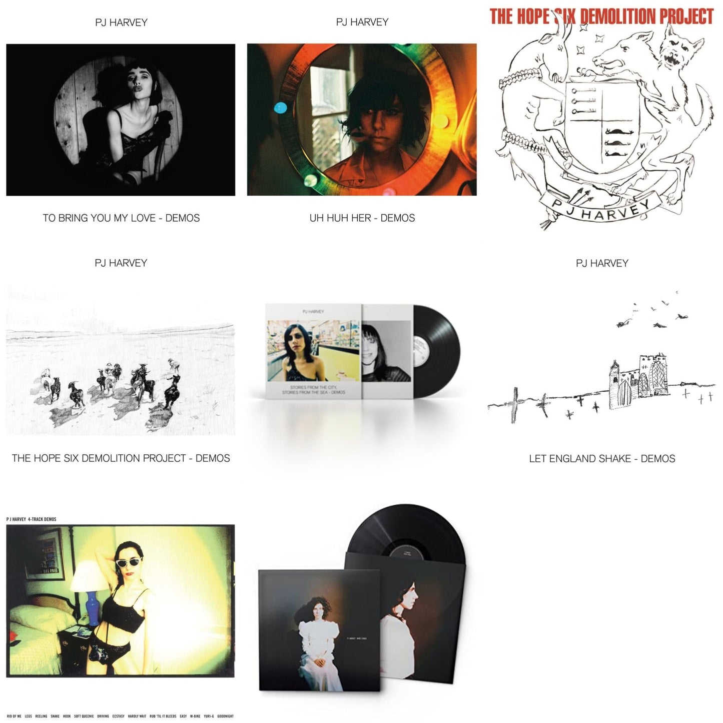 Pj Harvey - Uh Huh Her (Demos) & White Chalk & Let England Shake - Demos & Hope Six Demolition Project & Hope Six Demolition Project - Demos & 4-Track Demos & To Bring You My Love - Demos & Stories From The City, Stories From The Sea - Demos - LP