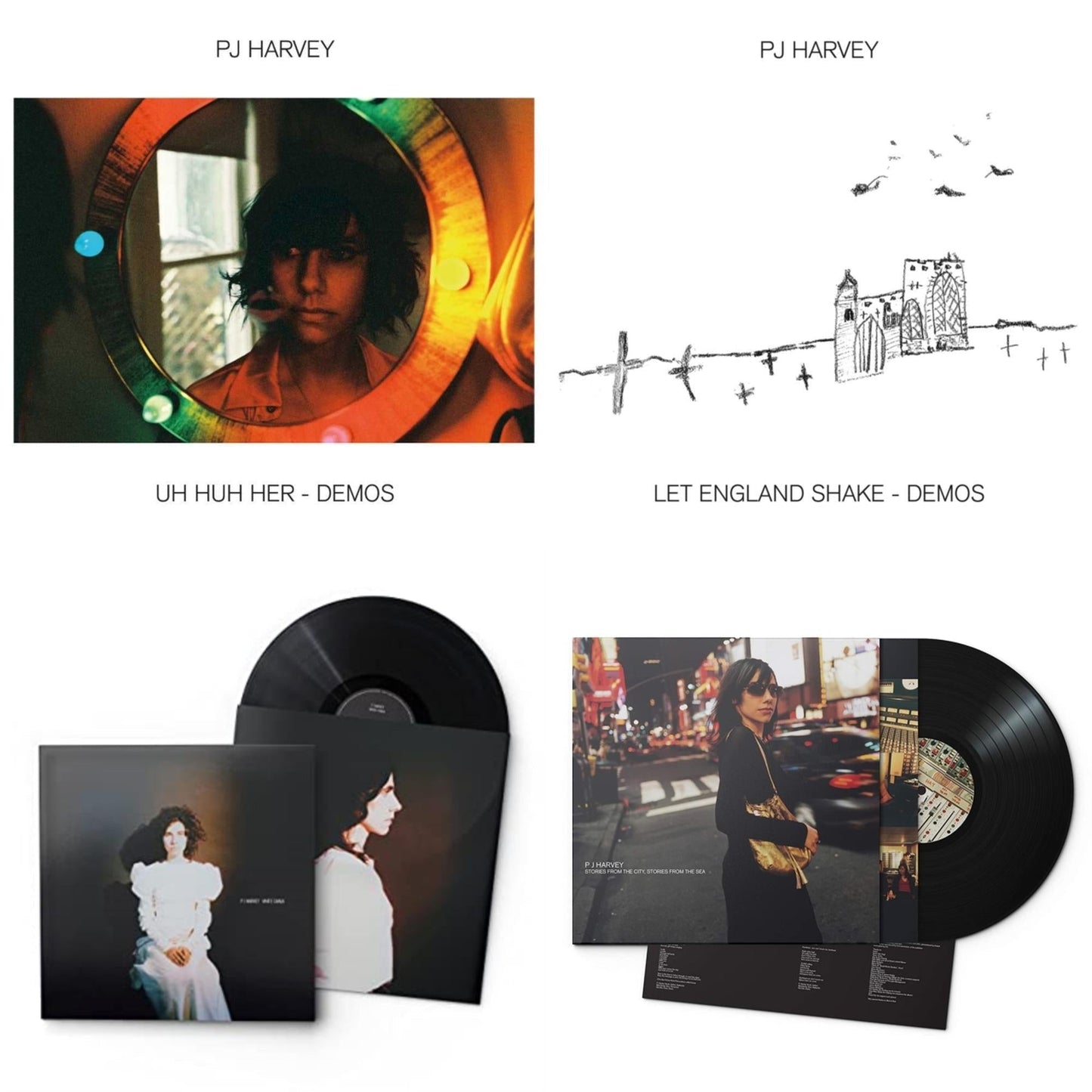 Pj Harvey - Uh Huh Her (Demos) & Let England Shake - Demos & White Chalk & Stories From The City, Stories From The Sea - LP Vinyl Bundle