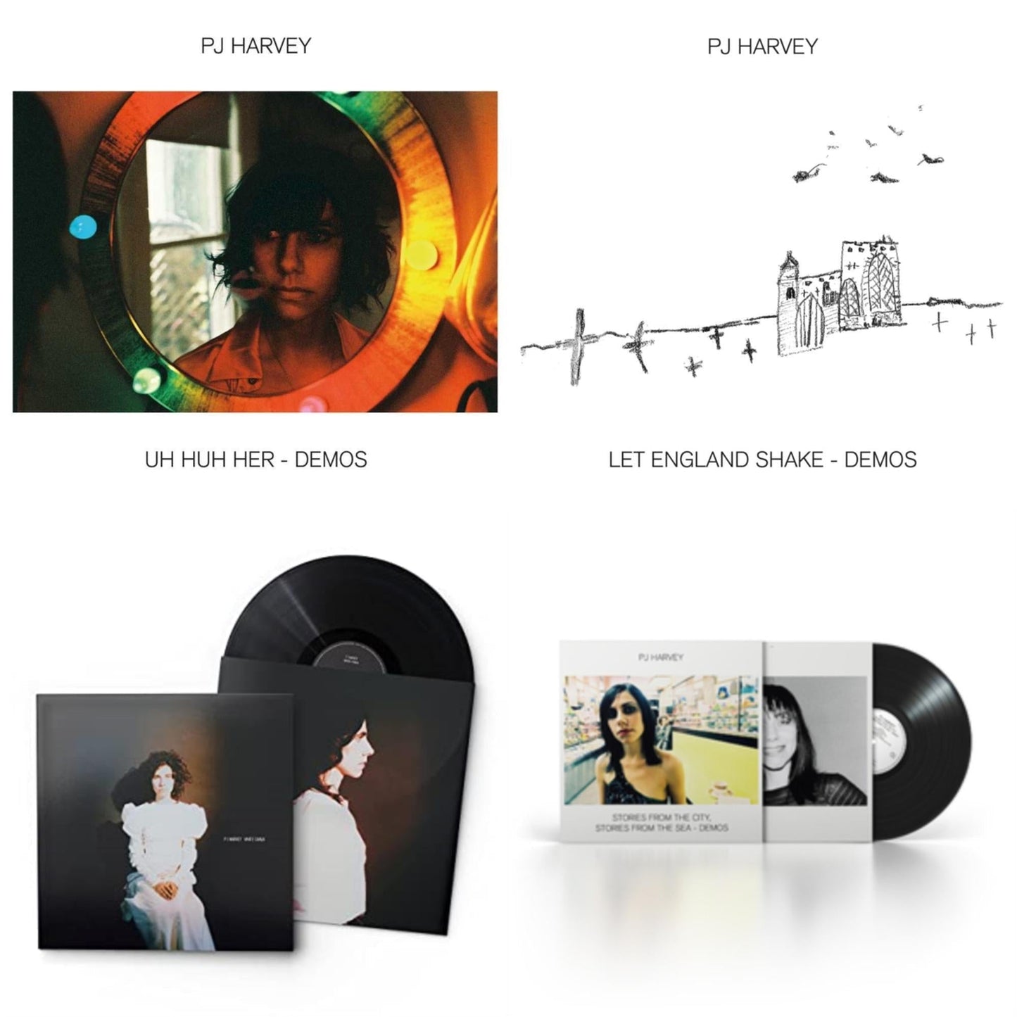 Pj Harvey - Uh Huh Her (Demos) & Let England Shake - Demos & White Chalk & Stories From The City, Stories From The Sea - Demos - LP Vinyl Bundle