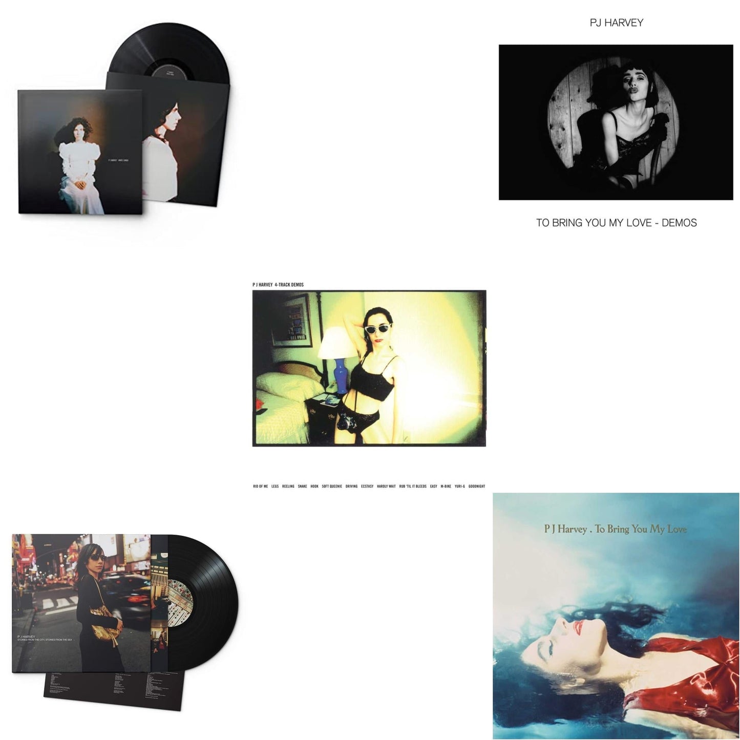 Pj Harvey - White Chalk & Stories From The City, Stories From The Sea & 4-Track Demos & To Bring You My Love - Demos & To Bring You My Love - LP Vinyl Bundle