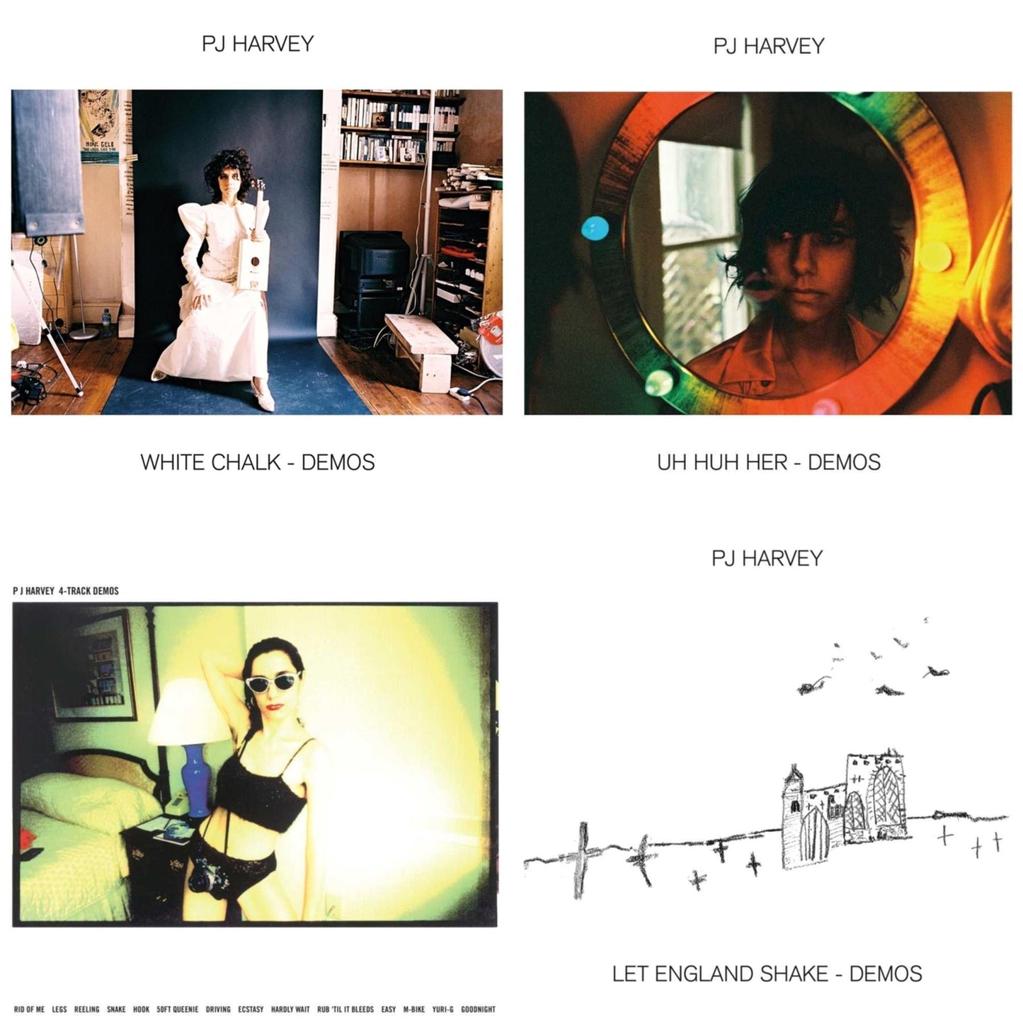 Pj Harvey - Uh Huh Her (Demos) & White Chalk (Demos) & Let England Shake - Demos & 4-Track Demos - LP Vinyl Bundle