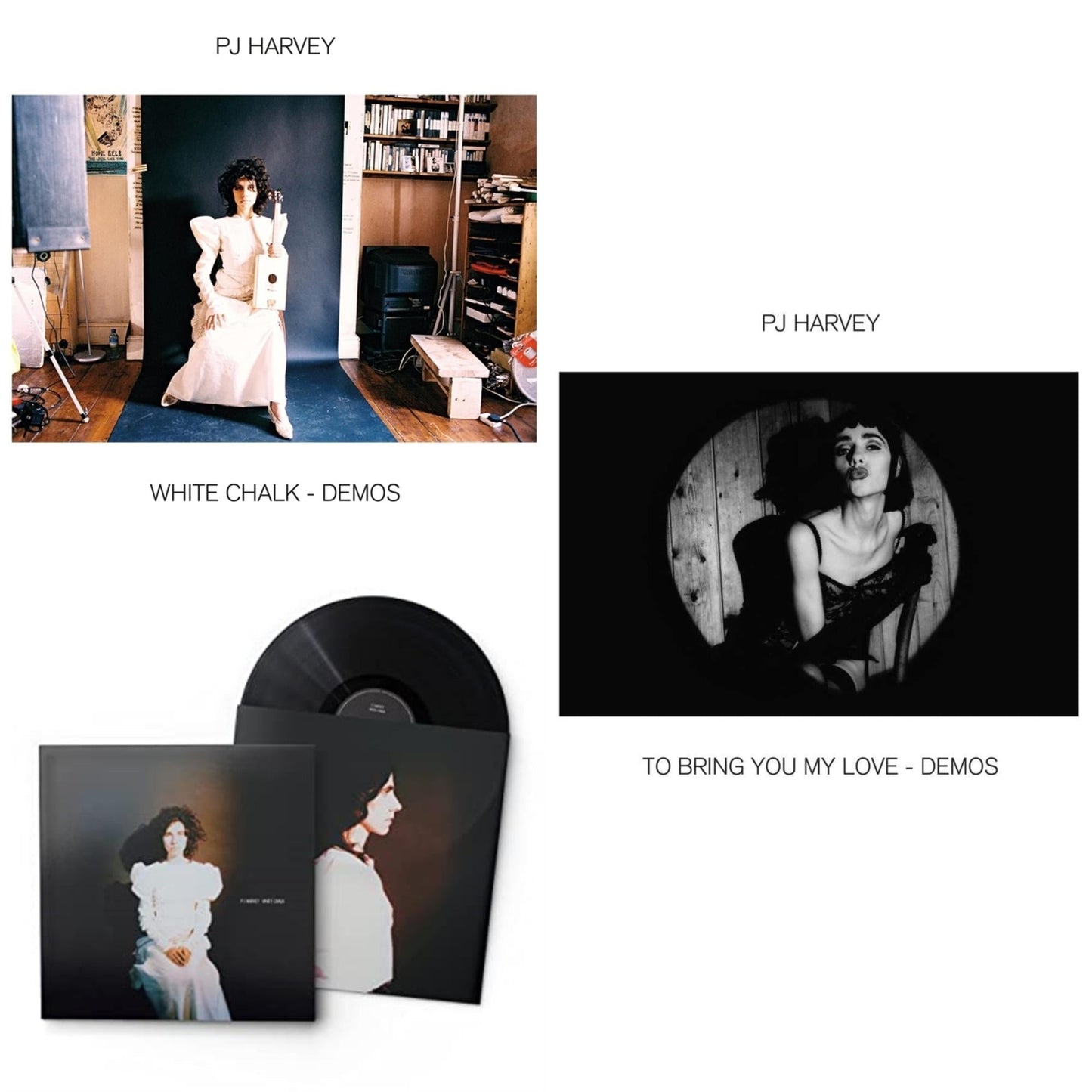 Pj Harvey - White Chalk & White Chalk (Demos) & To Bring You My Love - Demos - LP Vinyl Bundle