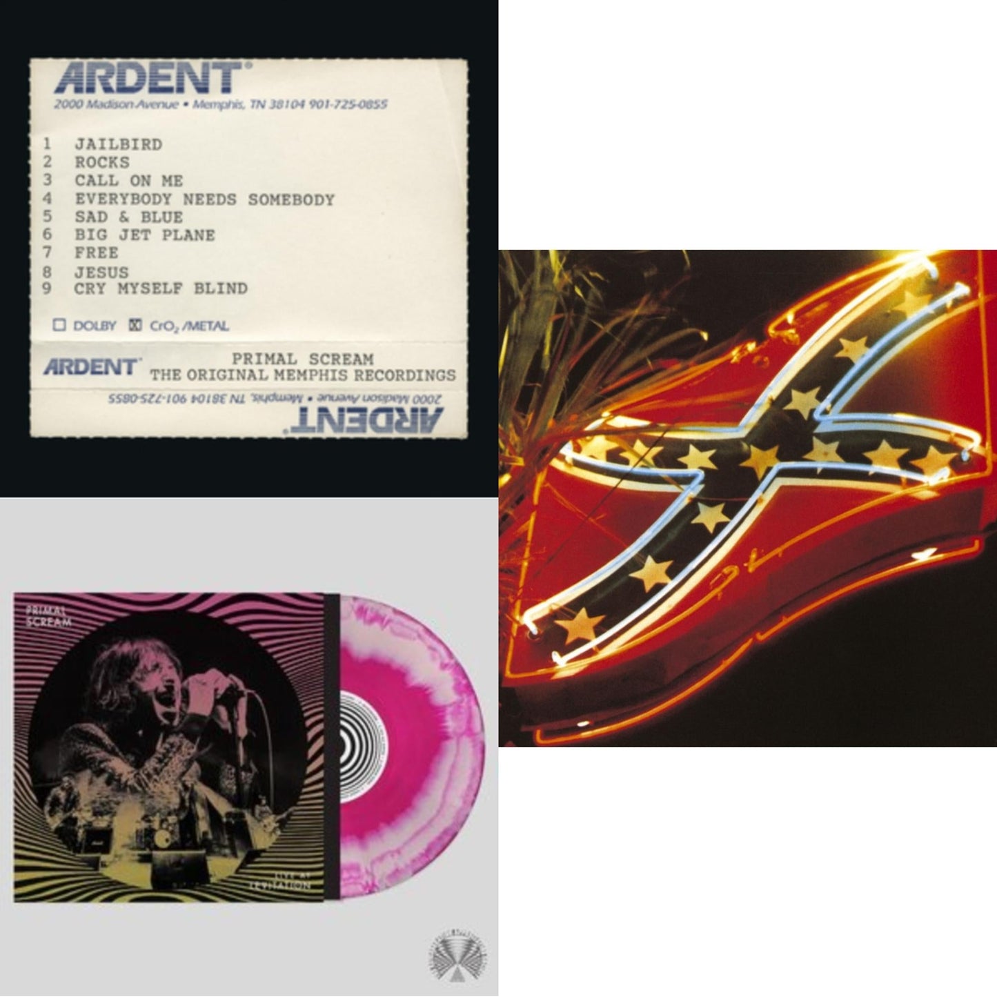 Primal Scream - Give Out But Don’T Give Up & Live At Levitation (Pink LP Vinyl) (Ten Bands One Cause) & Give Out But Don't Give Up (The Original Memphis Recordings) (3LP/140G)