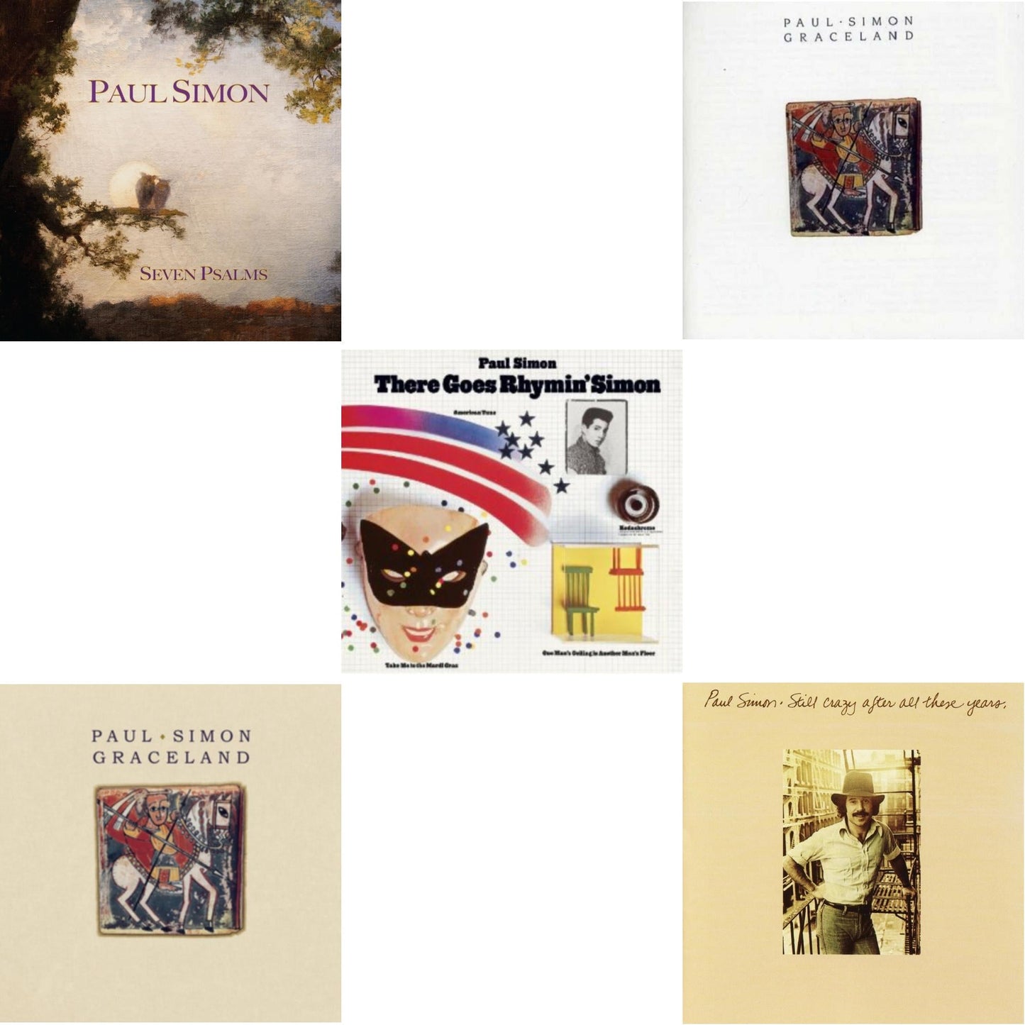Paul Simon - Seven Psalms & Graceland (25Th Anniversary Edition) & There Goes Rhymin Simon & Graceland (2011 Remaster) & Still Crazy After All These Years - CD Bundle