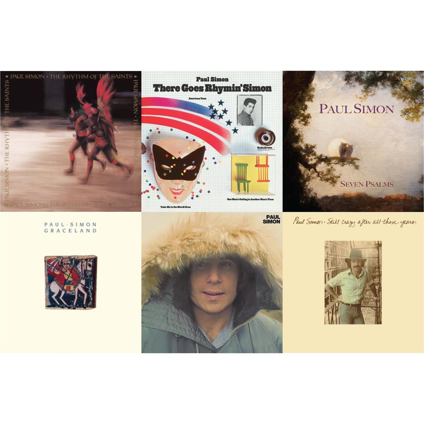 Paul Simon - Rhythm Of The Saints (140G/Dl Code) & There Goes Rhymin' Simon (Opaque Orange LP Vinyl/50Th Anniversary) (Rsd Essential) & Seven Psalms (140G) & Graceland (25Th Anniversary Edition) & Paul Simon (180G) & Still Crazy After All These Years