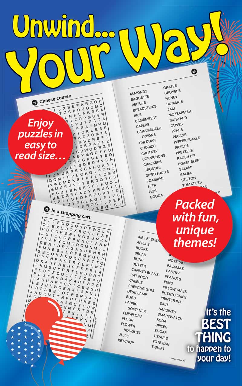 World's Best Word Search - Large Print Vo. 5 / Issue 18: 71 Easy Themed Puzzles, Patriotic, America, Fireworks, 4th Of July, Relax, De-Stress, Unwind, Unplug, Sharpen Brain, Self-Care & Solve!