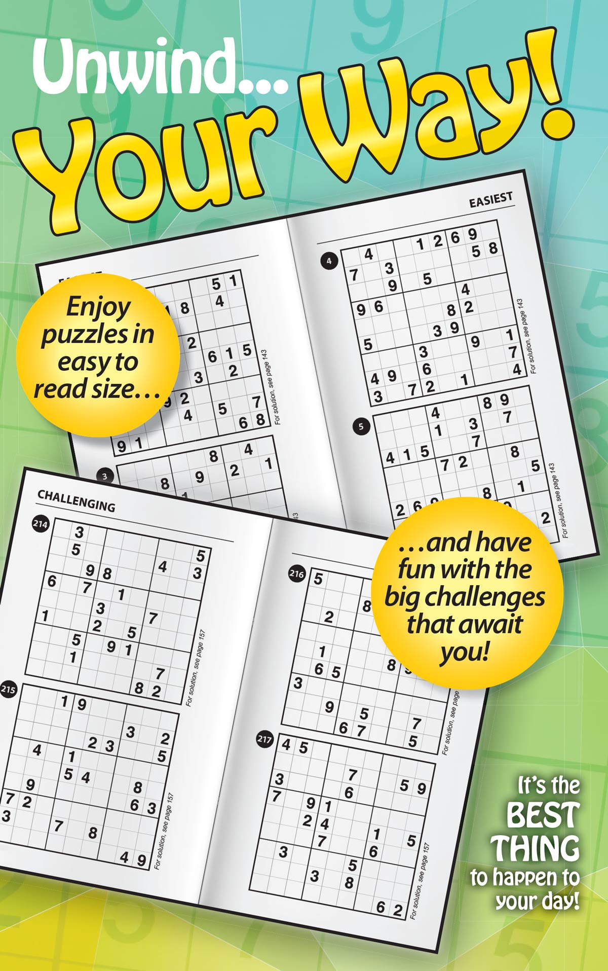 World's Best Puzzles - Sudoku 245101 Large Print: 277 Puzzles, Enhance Your Skills With 5 Levels Of Difficulty, Hours Of Mind-Boosting Fun, Brain Challenges, Relax, Unwind, Unplug, De-Stress & Solve!