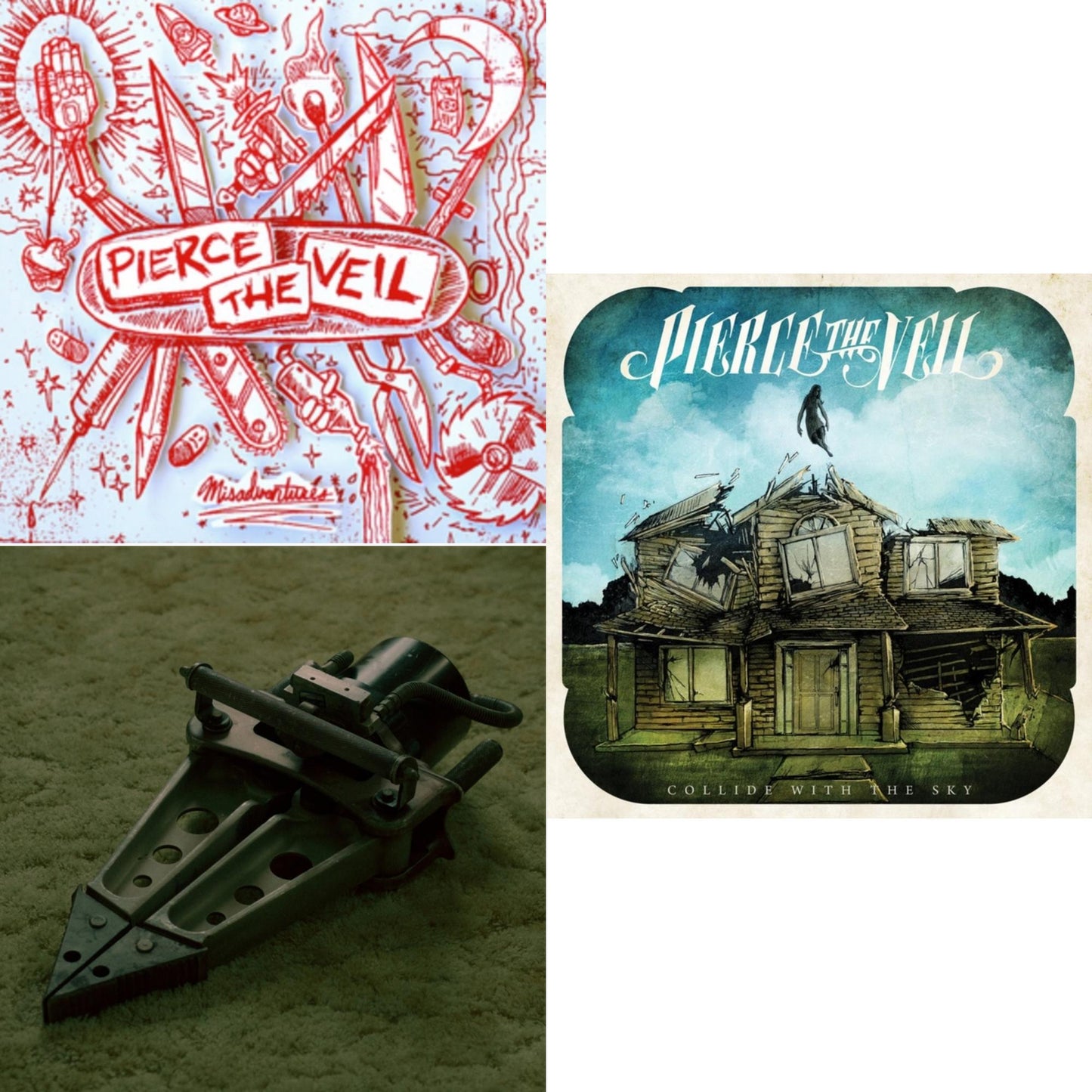 Pierce The Veil - Misadventures & Jaws Of Life & Collide With The Sky (Sea Blue LP Vinyl)
