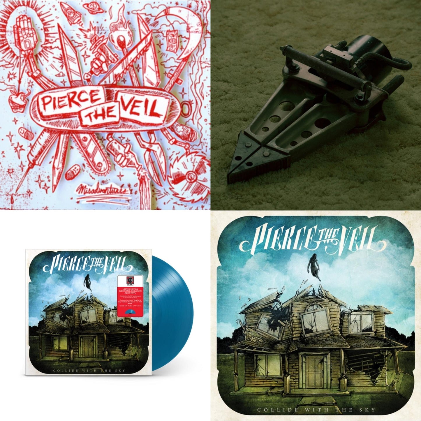 Pierce The Veil - Misadventures & Jaws Of Life & Collide With The Sky (Aqua Color LP Vinyl) & Collide With The Sky (Sea Blue LP Vinyl)