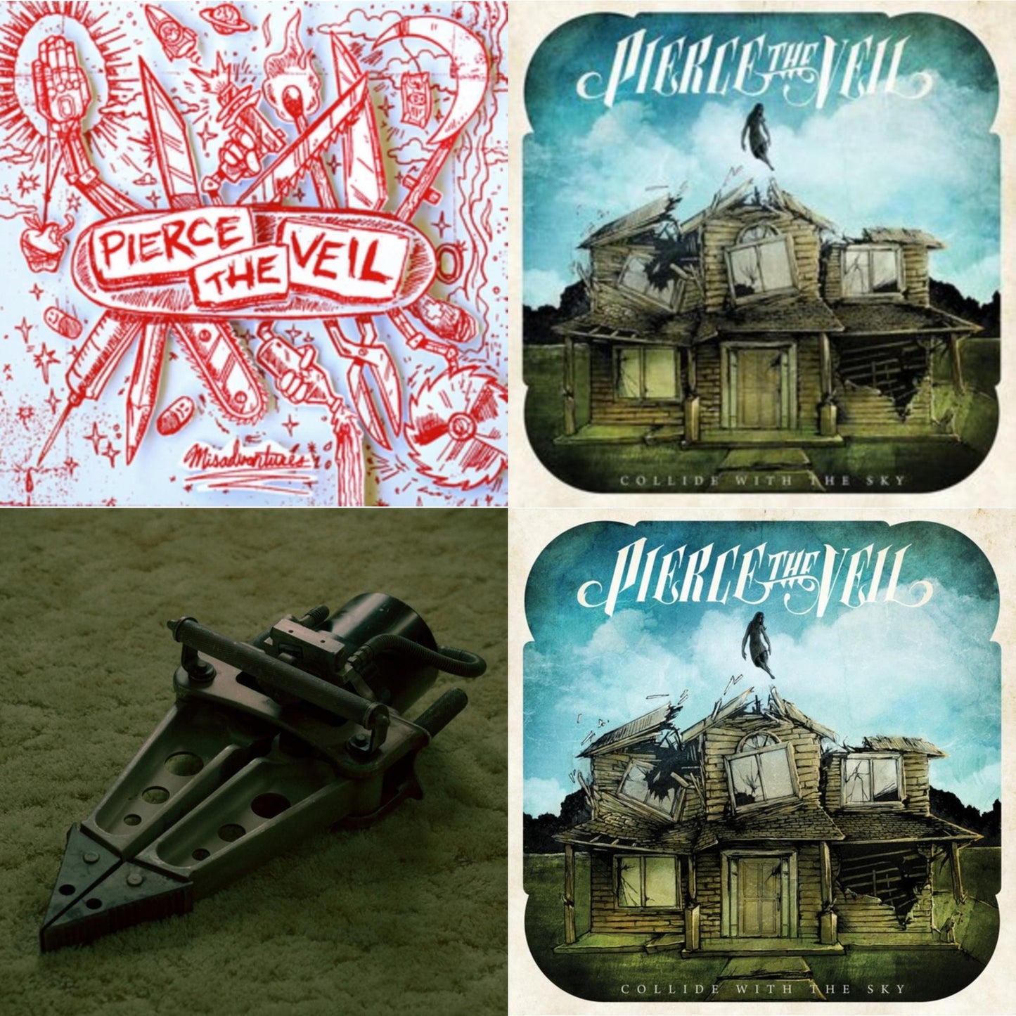 Pierce The Veil - Misadventures & Collide With The Sky & Jaws Of Life & Collide With The Sky (Sea Blue LP Vinyl)