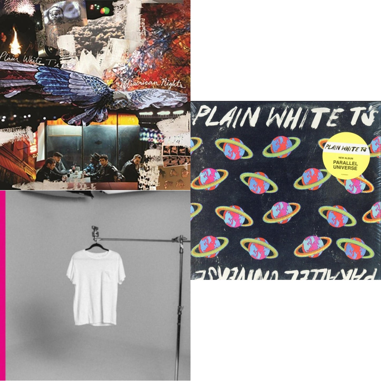 Plain White T's - American Nights (Pink LP Vinyl) (Ten Bands One Cause) & Parallel Universe (2 LP) & Plain White T's (White LP Vinyl)