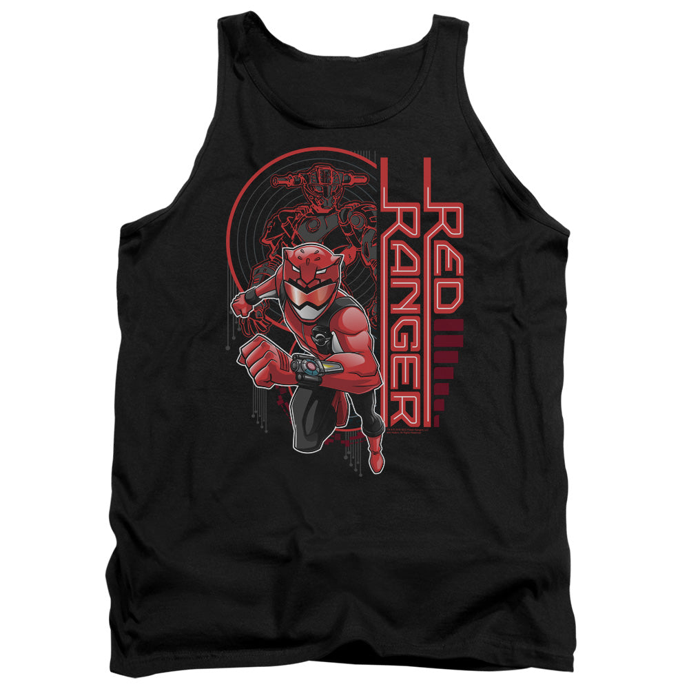 Power Rangers Red Ranger Mens Tank Top Shirt Black Officially Licensed