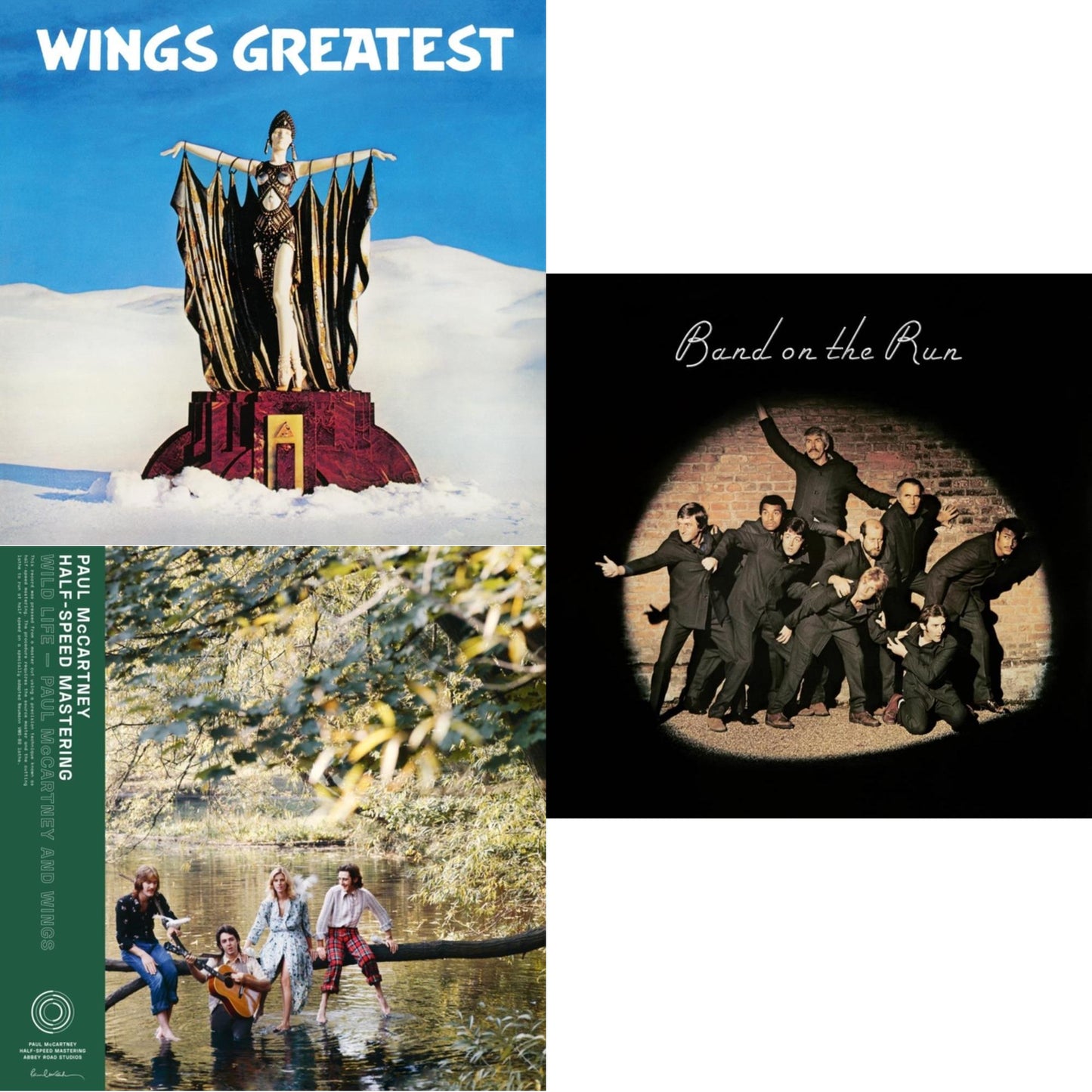 Paul & Wings Mccartney - Wild Life (50Th Anniversary/Half-Speed Master) & Band On The Run (Half-Speed) & Greatest - LP Vinyl Bundle