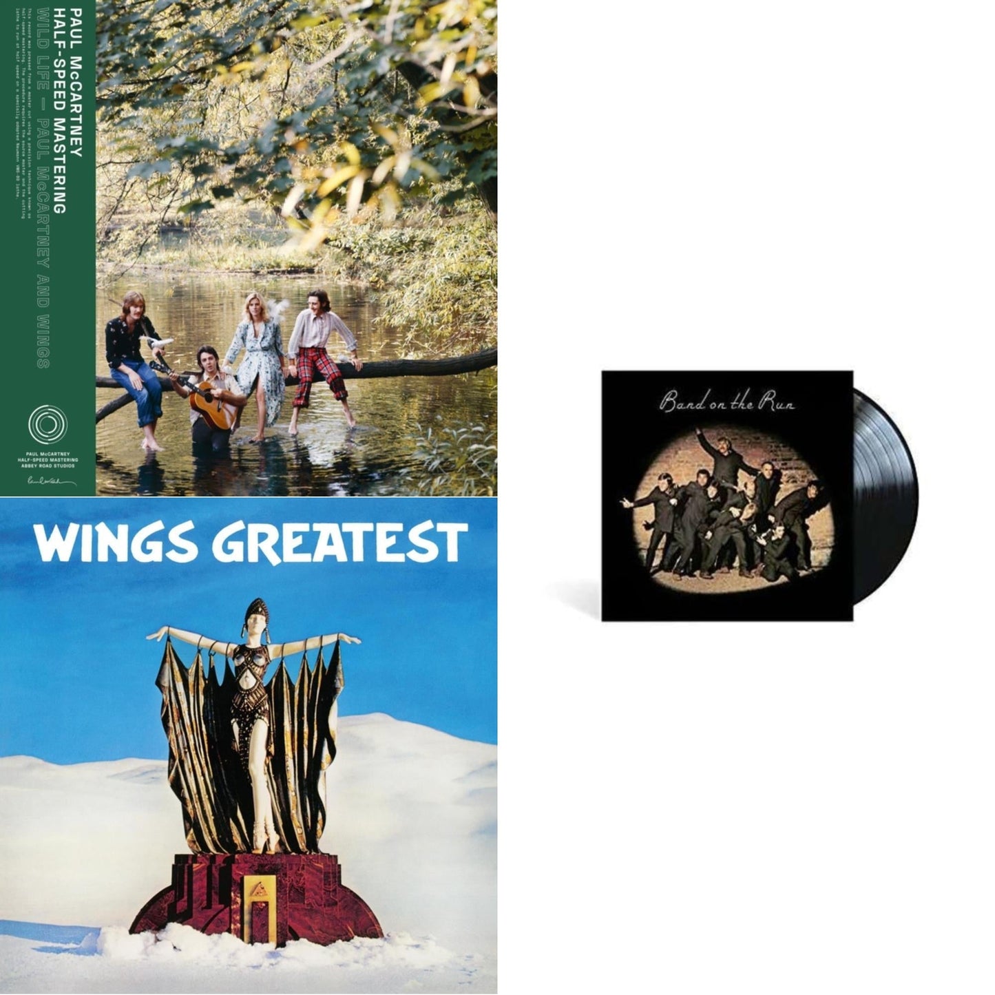 Paul & Wings Mccartney - Wild Life (50Th Anniversary/Half-Speed Master) & Band On The Run & Greatest - LP Vinyl Bundle