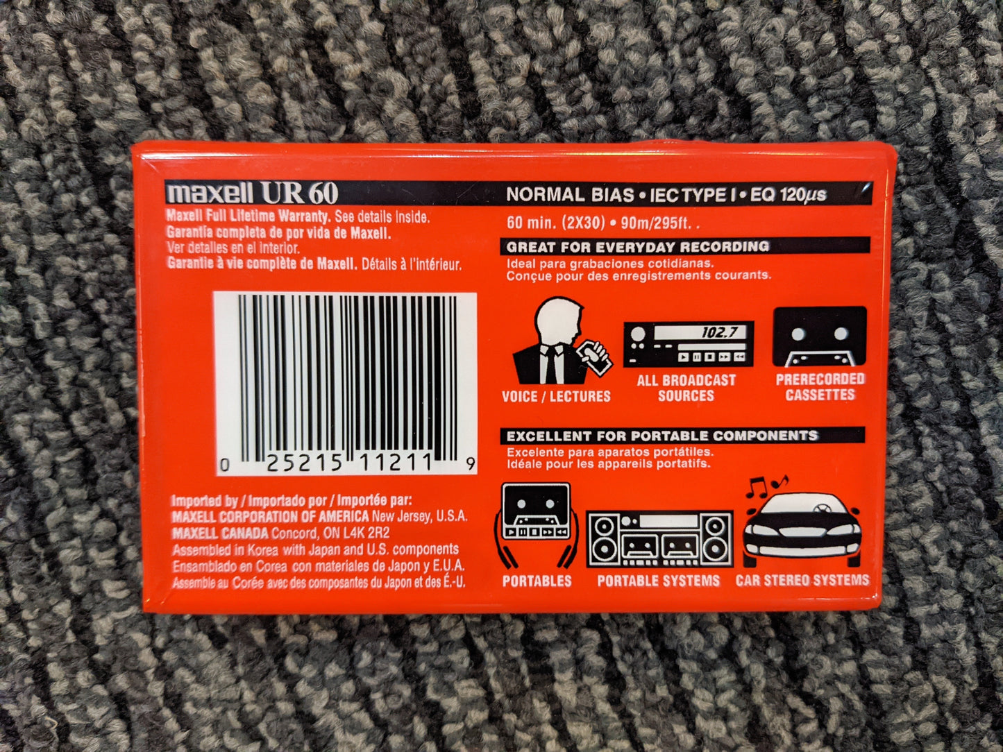 Maxell UR-60 Blank Cassette *Sealed* Tape