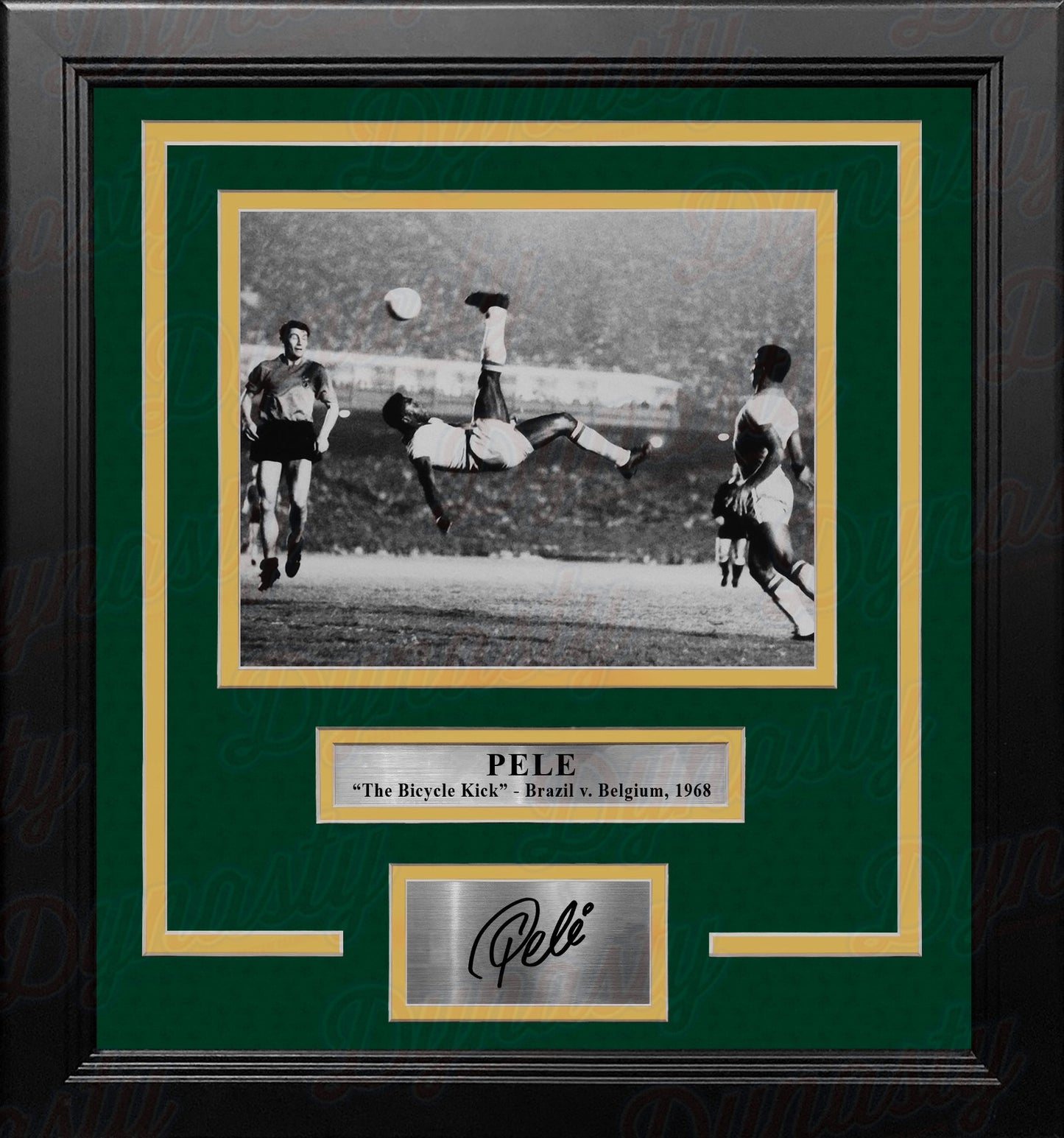 Pele Bicycle Kick Brazil National Team 8x10 Framed Soccer Photo with Engraved Autograph