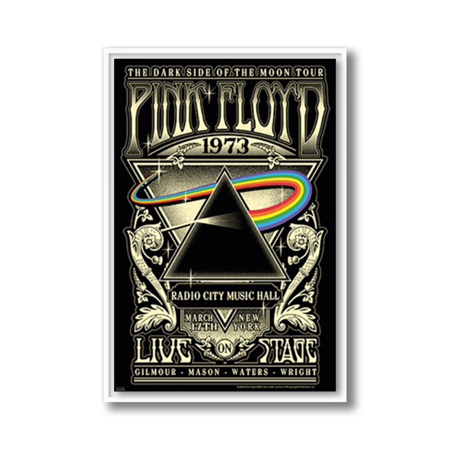 Pink Floyd Radio City Music Hall 1973 Framed Poster