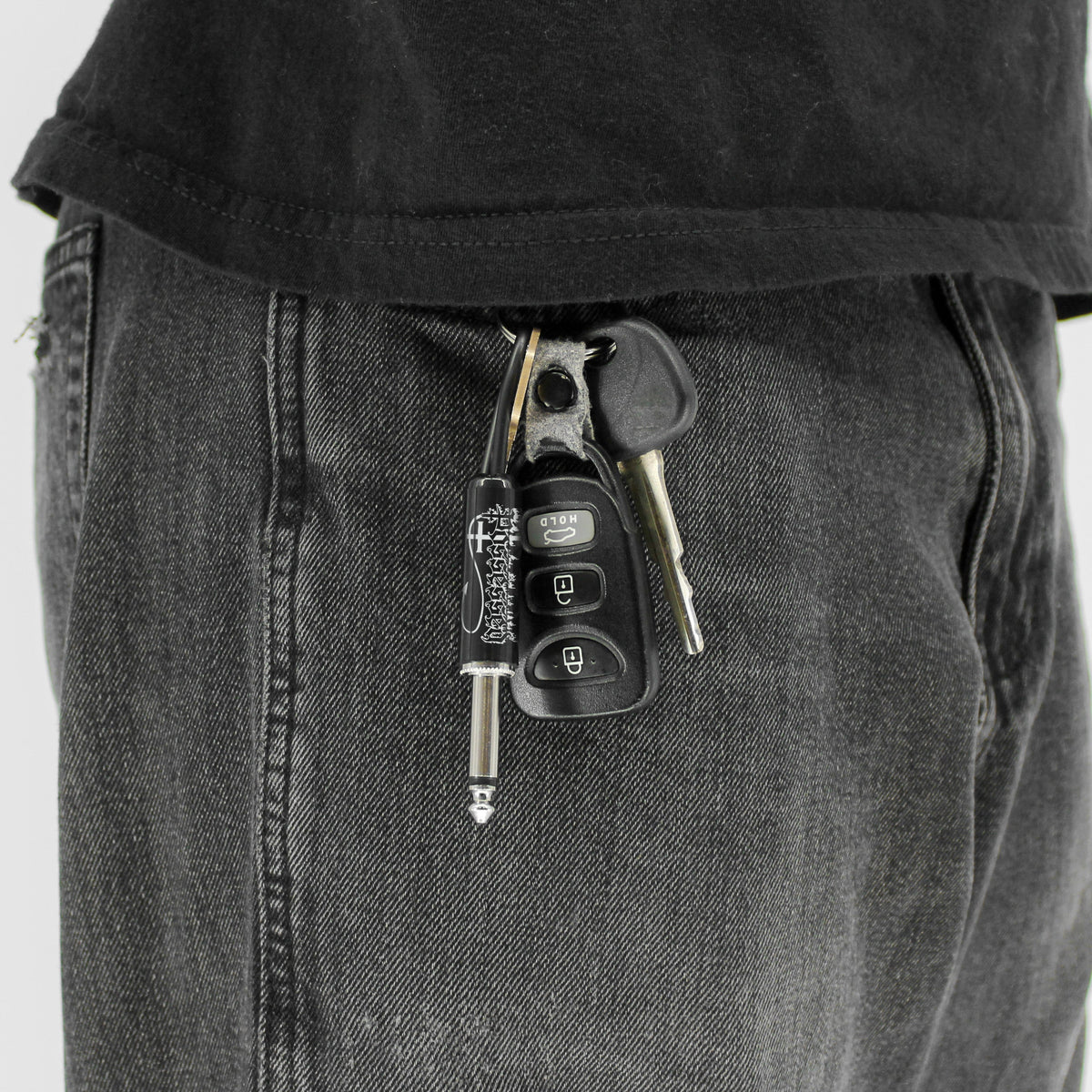 Possessed Logo Guitar Plug Keychain