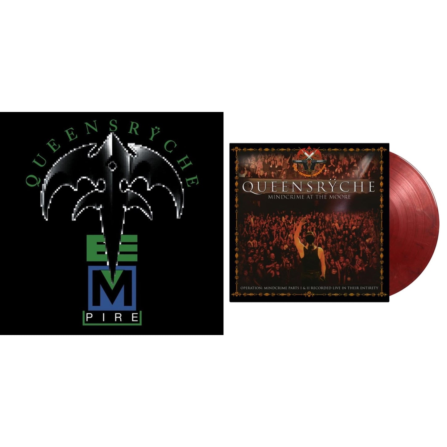 Queensryche - Empire (180G/Translucent Red Audiophile LP Vinyl/30Th Anniversary Limited Edition/Gatefold Cover) & Mindcrime At The Moore (4LP/Limited/Translucent Red, Solid White & Black Marbled Vinyl/180G)