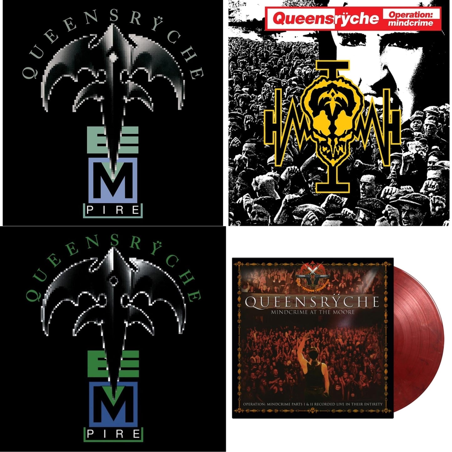 Queensryche - Empire (2LP) & Operation: Mindcrime (2LP) & Empire (180G/Translucent Red Audiophile LP Vinyl/30Th Anniversary Limited Edition/Gatefold Cover) & Mindcrime At The Moore (4LP/Limited/Translucent Red, Solid White & Black Marbled Vinyl/180G)
