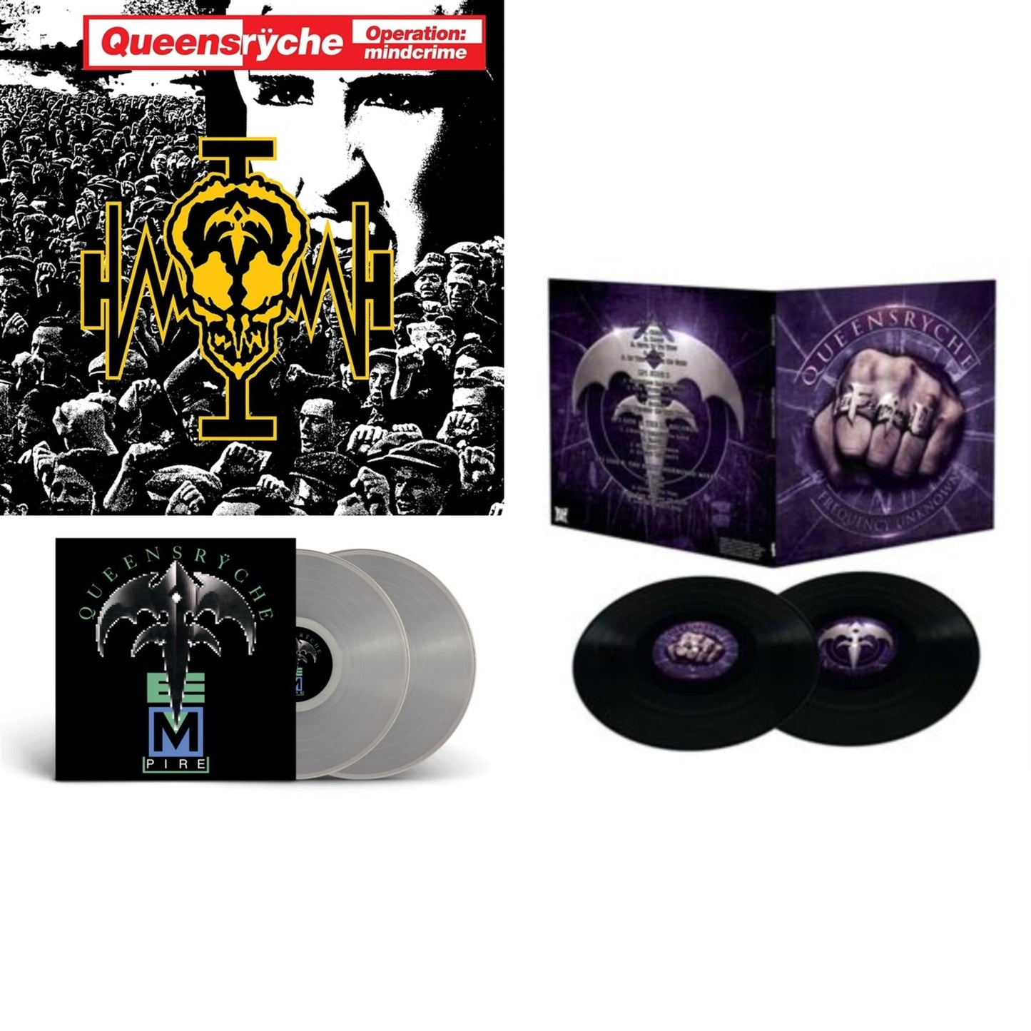 Queensryche - Operation: Mindcrime (2LP) & Empire (2LP/Clear Vinyl) & Frequency Unknown (Deluxe)