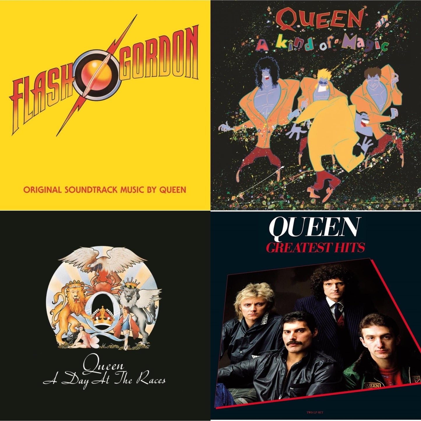 Queen - Flash Gordon & Kind Of Magic & Day At The Races & Greatest Hits 1 (180G) - LP Vinyl Bundle