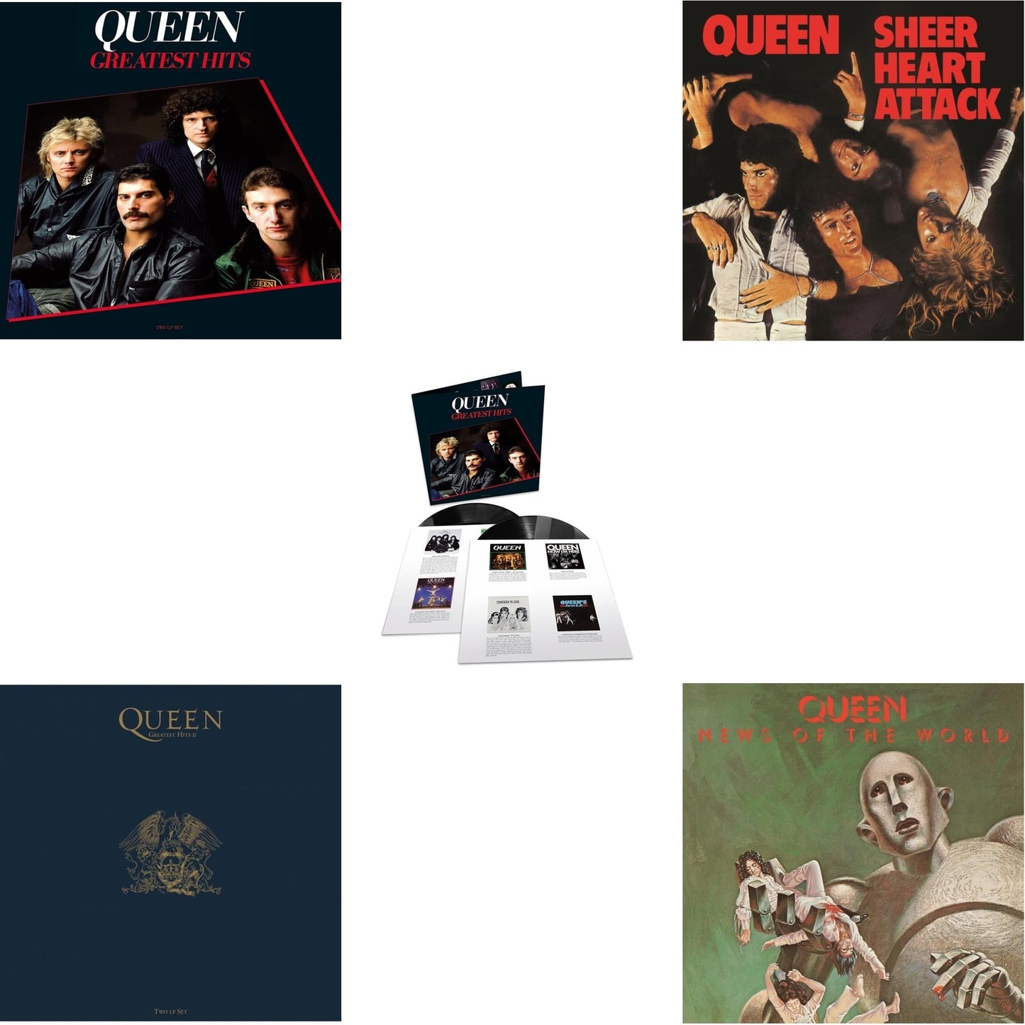 Queen - Greatest Hits 1 (180G) & Greatest Hits 2 (180G/Dl Card) & Greatest Hits 1 (180G/Dl Card/2LP) & Sheer Heart Attack (Half-Speed LP Vinyl) & News Of The World
