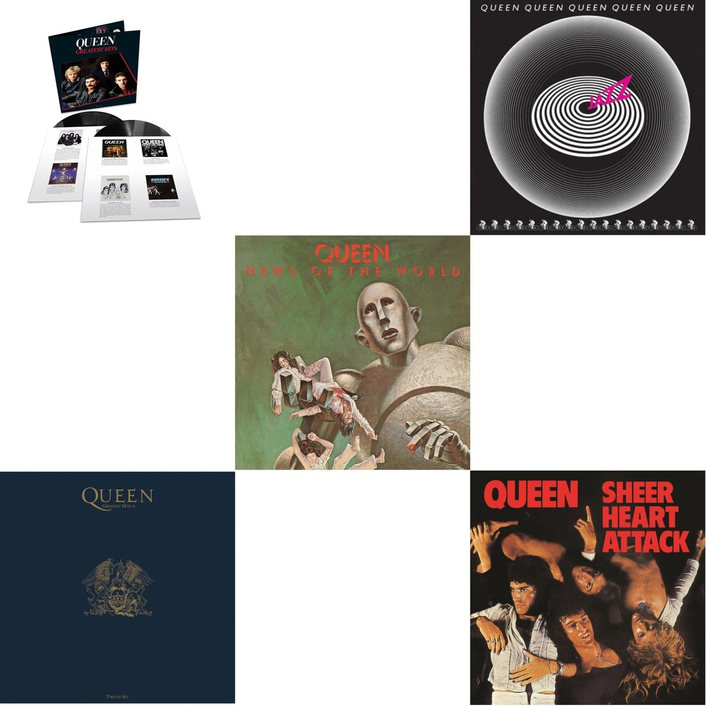 Queen - Greatest Hits 1 (180G/Dl Card/2LP) & Greatest Hits 2 (180G/Dl Card) & Jazz & News Of The World & Sheer Heart Attack (Half-Speed LP Vinyl)