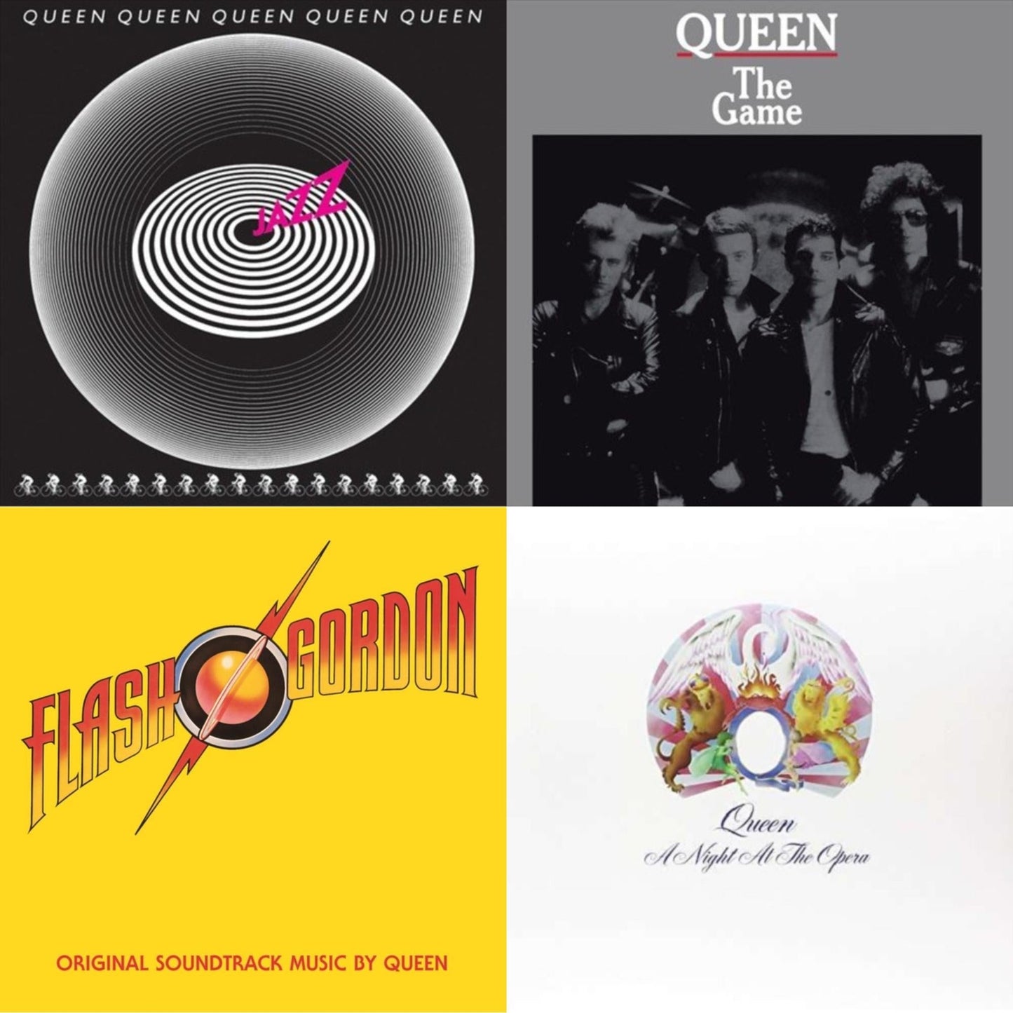 Queen - Jazz & Game & Flash Gordon & Night At The Opera - LP Vinyl Bundle